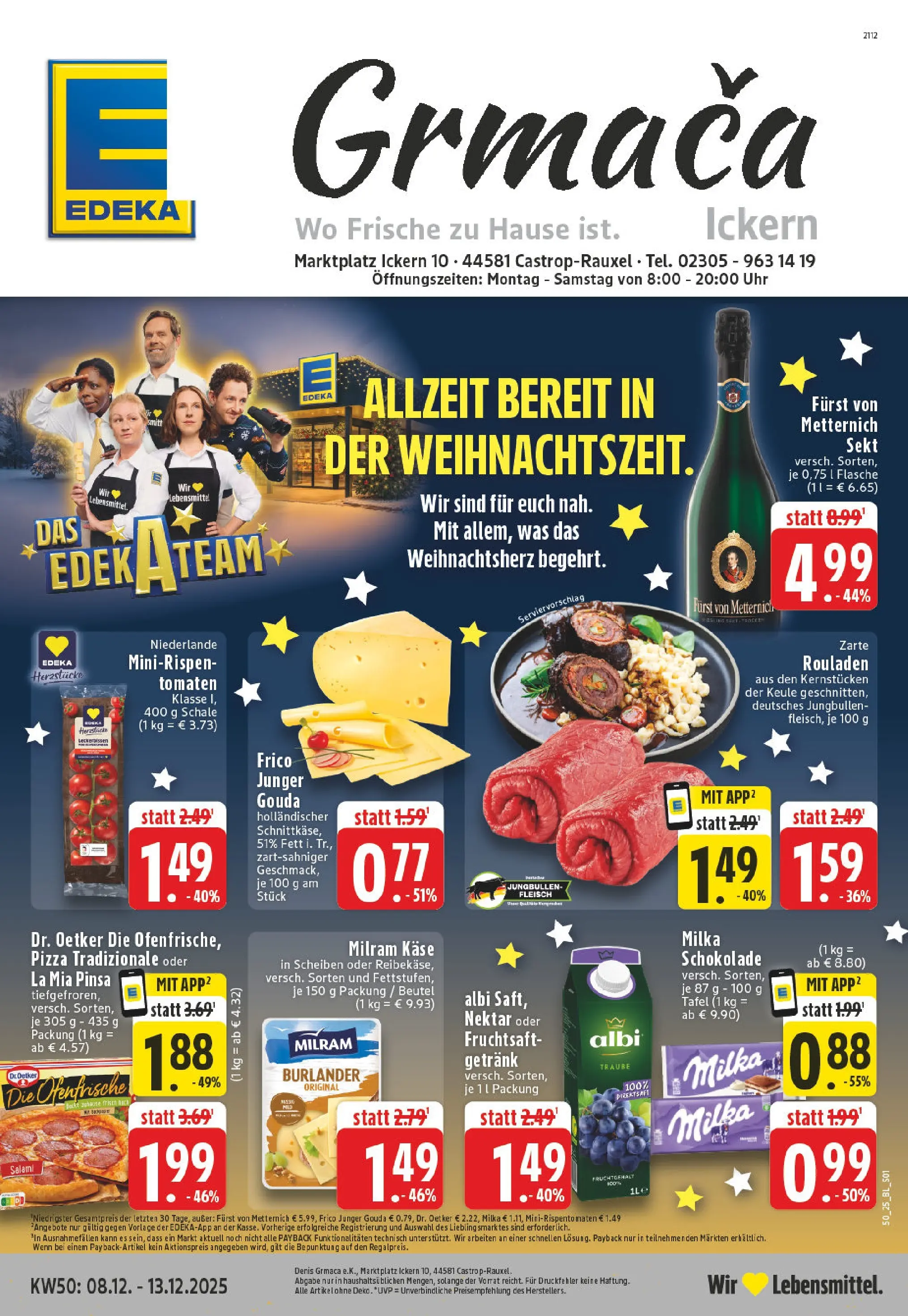 Edeka prospekt Castrop-Rauxel	 (ab 07.12.2025) » Angebote Online | Seite: 1 | Produkte: Gouda, Milka, Salami, Fruchtsaft