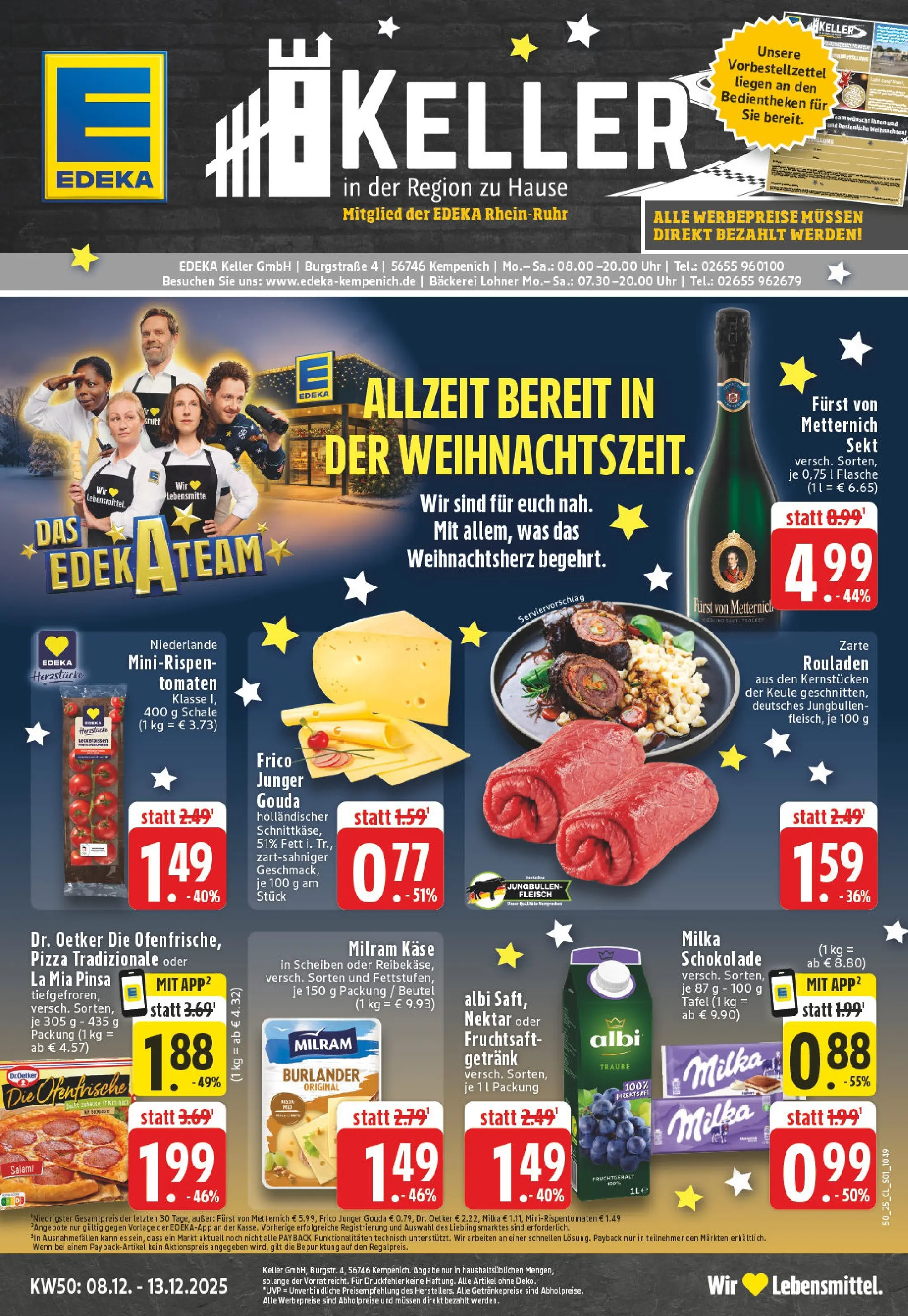 Edeka prospekt Kempenich	 (ab 07.12.2025) » Angebote Online | Seite: 1 | Produkte: Furst von metternich, Sekt, Tomaten, Ofenfrische