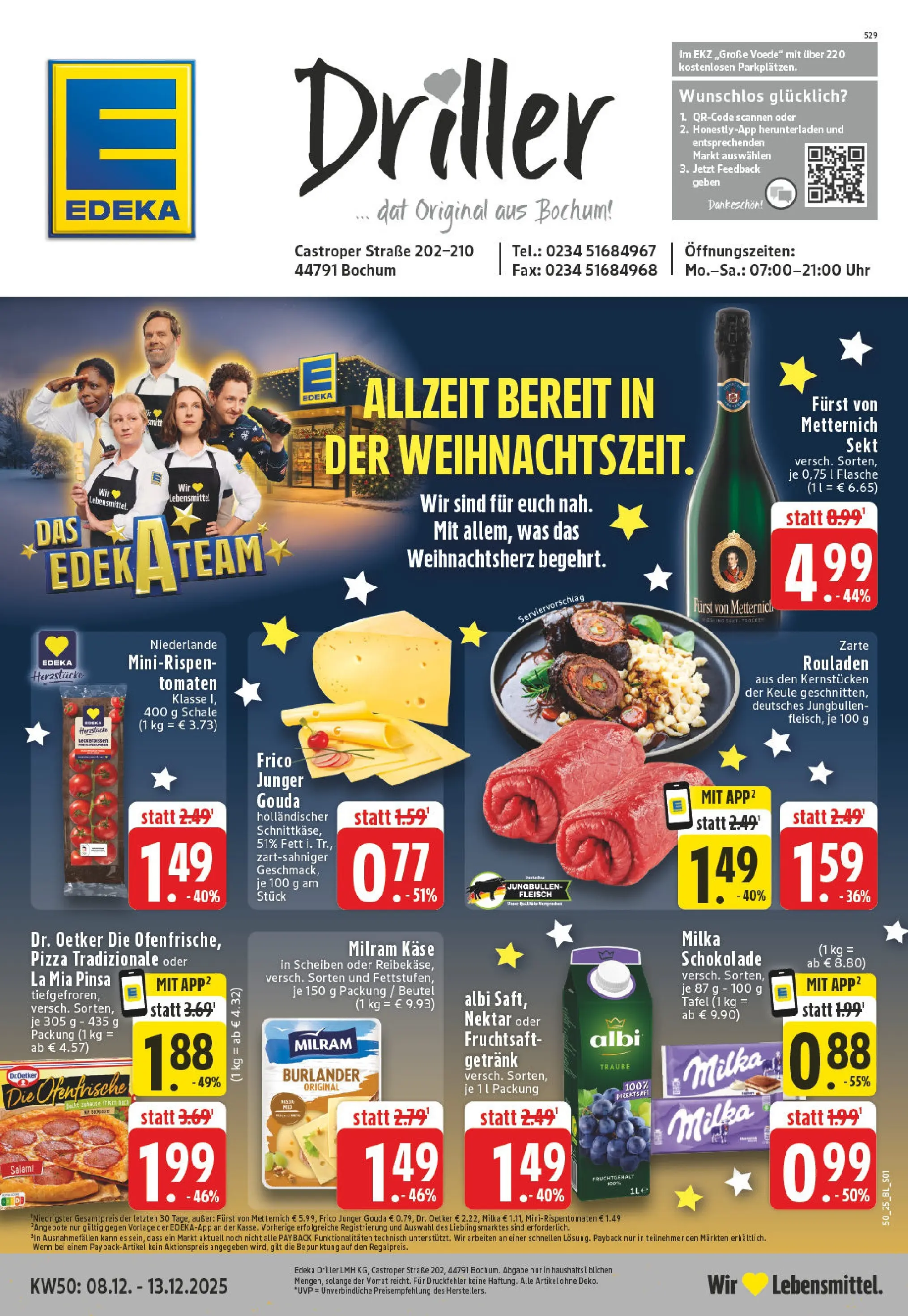 Edeka prospekt Bochum	 (ab 07.12.2025) » Angebote Online | Seite: 1 | Produkte: Furst von metternich, Käse, Salami, Pizza