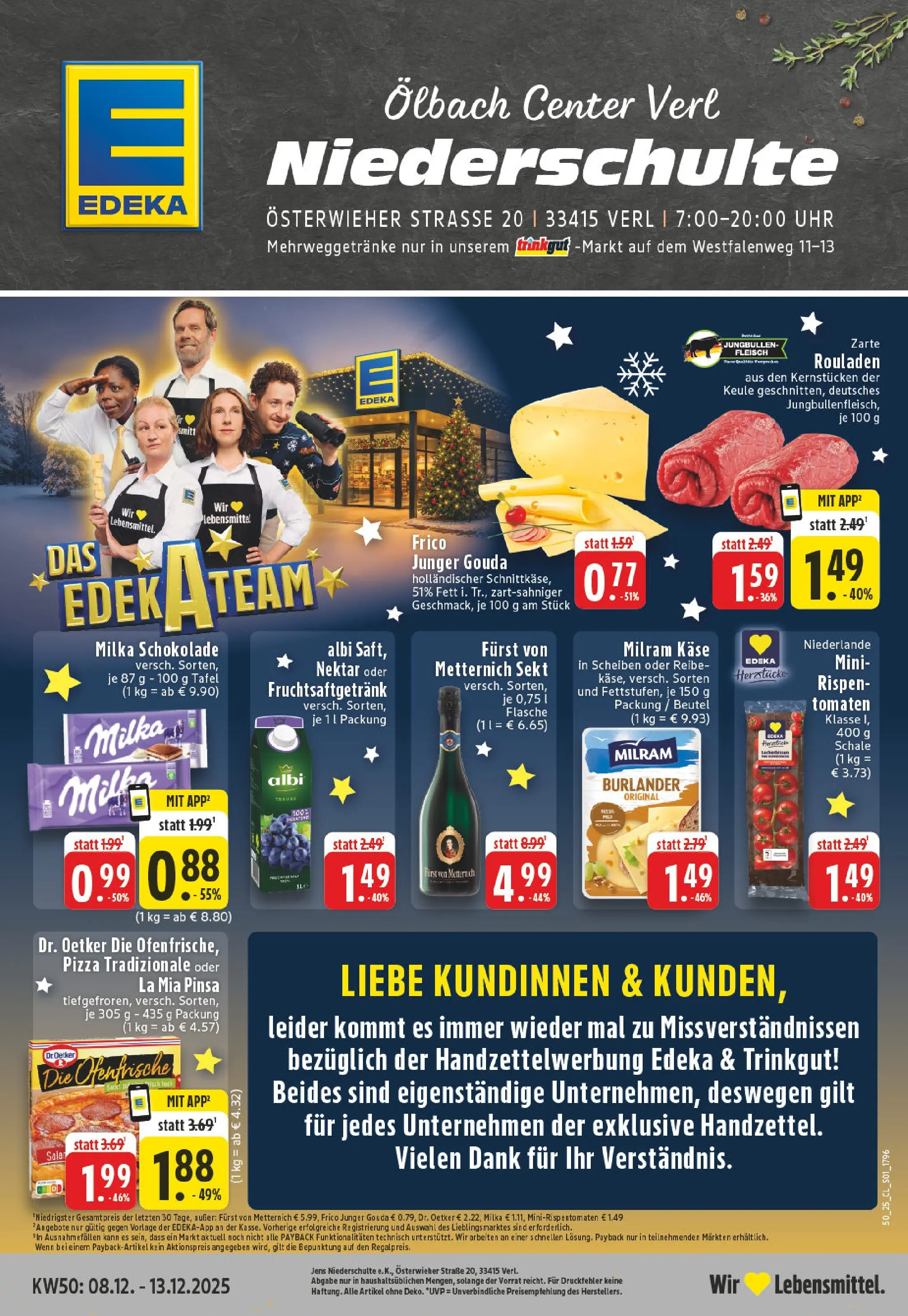 Edeka prospekt Verl	 (ab 07.12.2025) » Angebote Online | Seite: 1 | Produkte: Fisch, Milram, Fleisch, Uhr