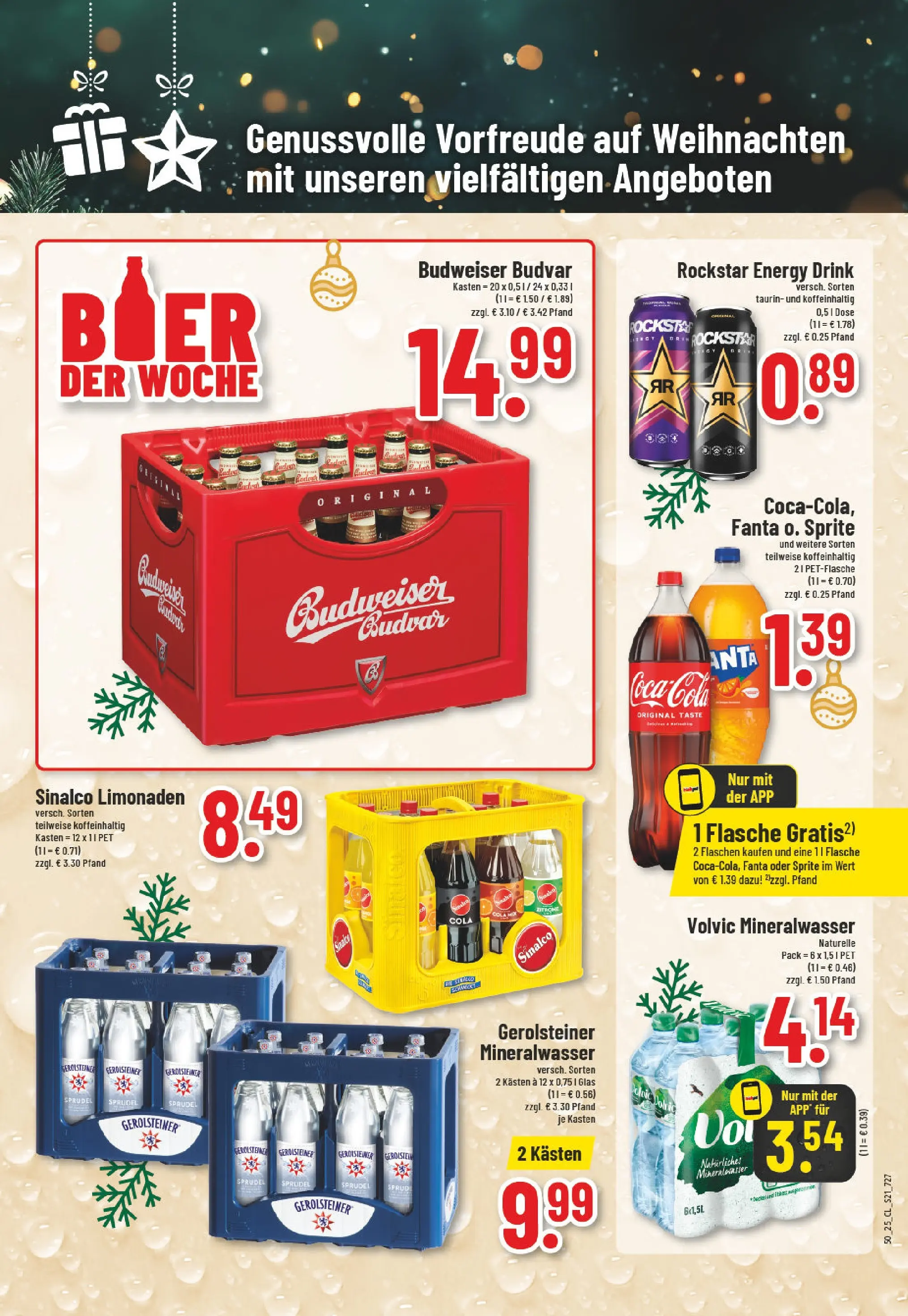 Edeka prospekt Weilerswist	 (ab 07.12.2025) » Angebote Online | Seite: 21 | Produkte: Rockstar energy, Mineralwasser, Volvic, Gerolsteiner