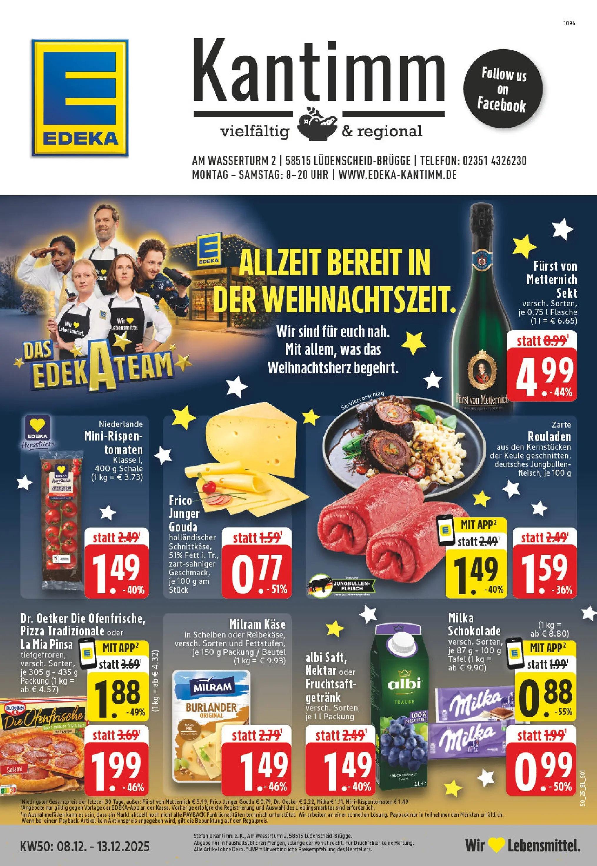 Edeka prospekt Lüdenscheid	 (ab 07.12.2025) » Angebote Online | Seite: 1 | Produkte: Milka schokolade, Tomaten, Ofenfrische, Uhr