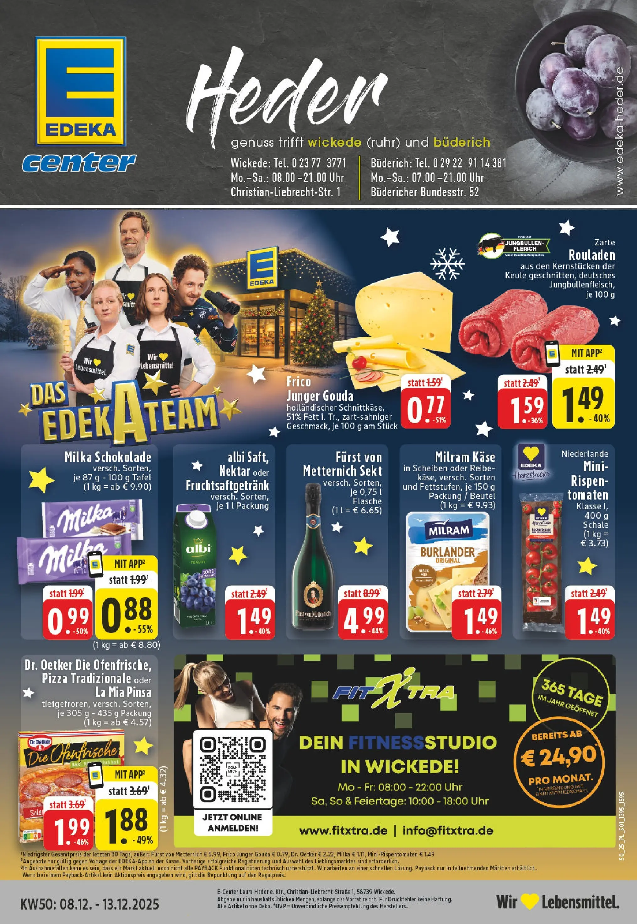 Edeka prospekt Wickede	 (ab 07.12.2025) » Angebote Online | Seite: 1 | Produkte: Furst von metternich, Käse, Sekt, Tomaten