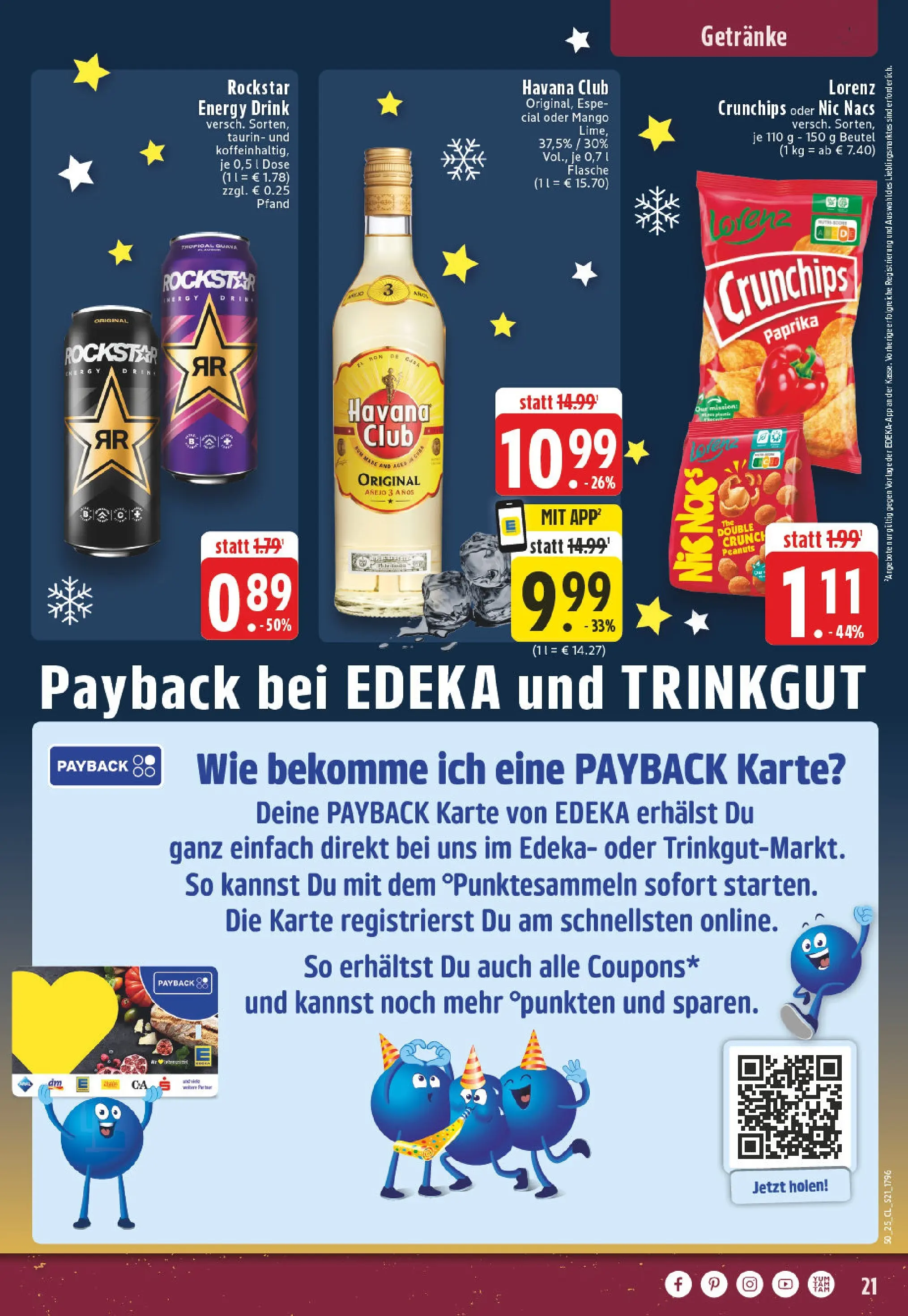 Edeka prospekt Verl	 (ab 07.12.2025) » Angebote Online | Seite: 21 | Produkte: Havana club, Rockstar energy, Rockstar, Mango