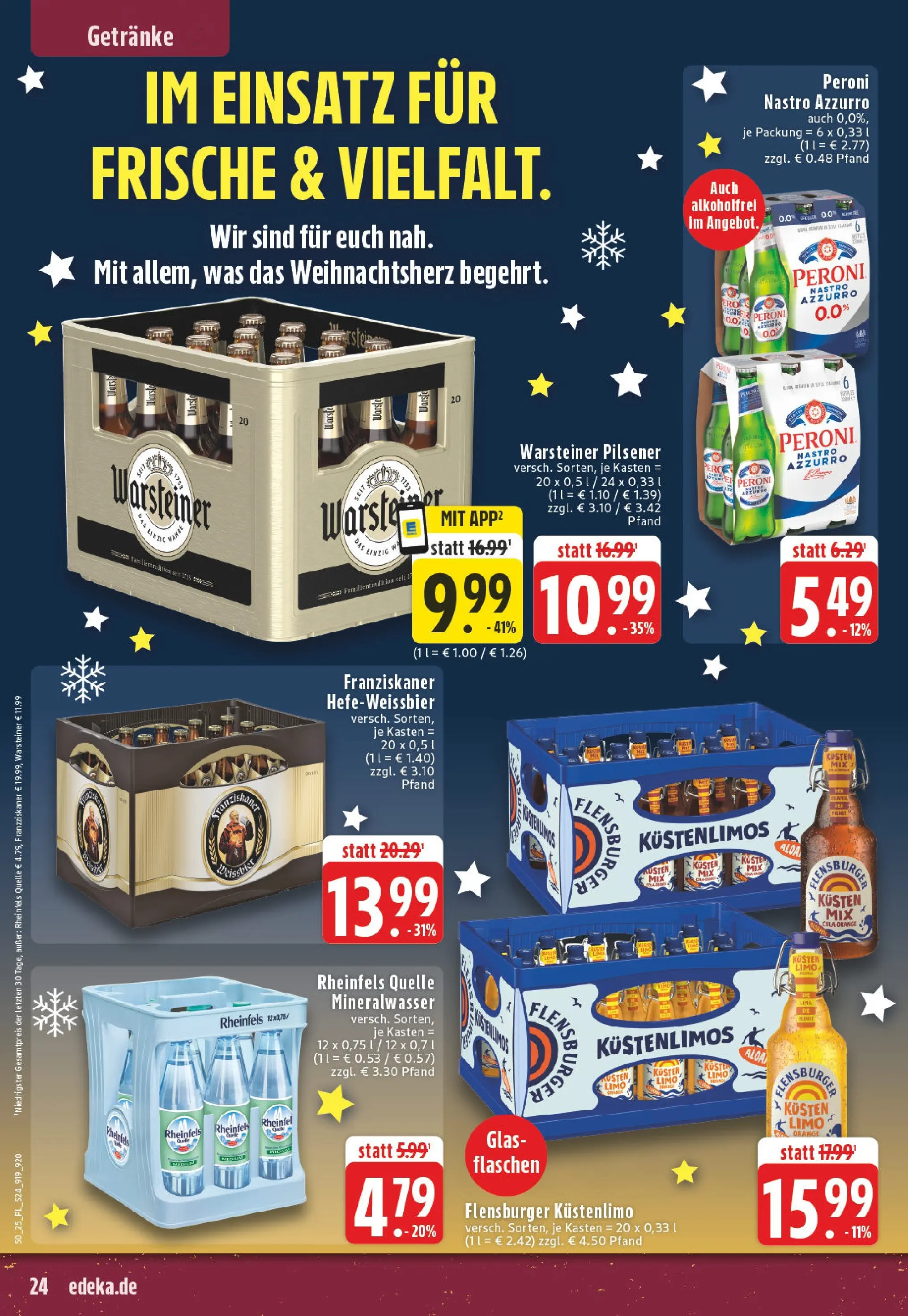 Edeka prospekt Xanten	 (ab 07.12.2025) » Angebote Online | Seite: 24 | Produkte: Franziskaner, Flensburger, Warsteiner, Rheinfels quelle