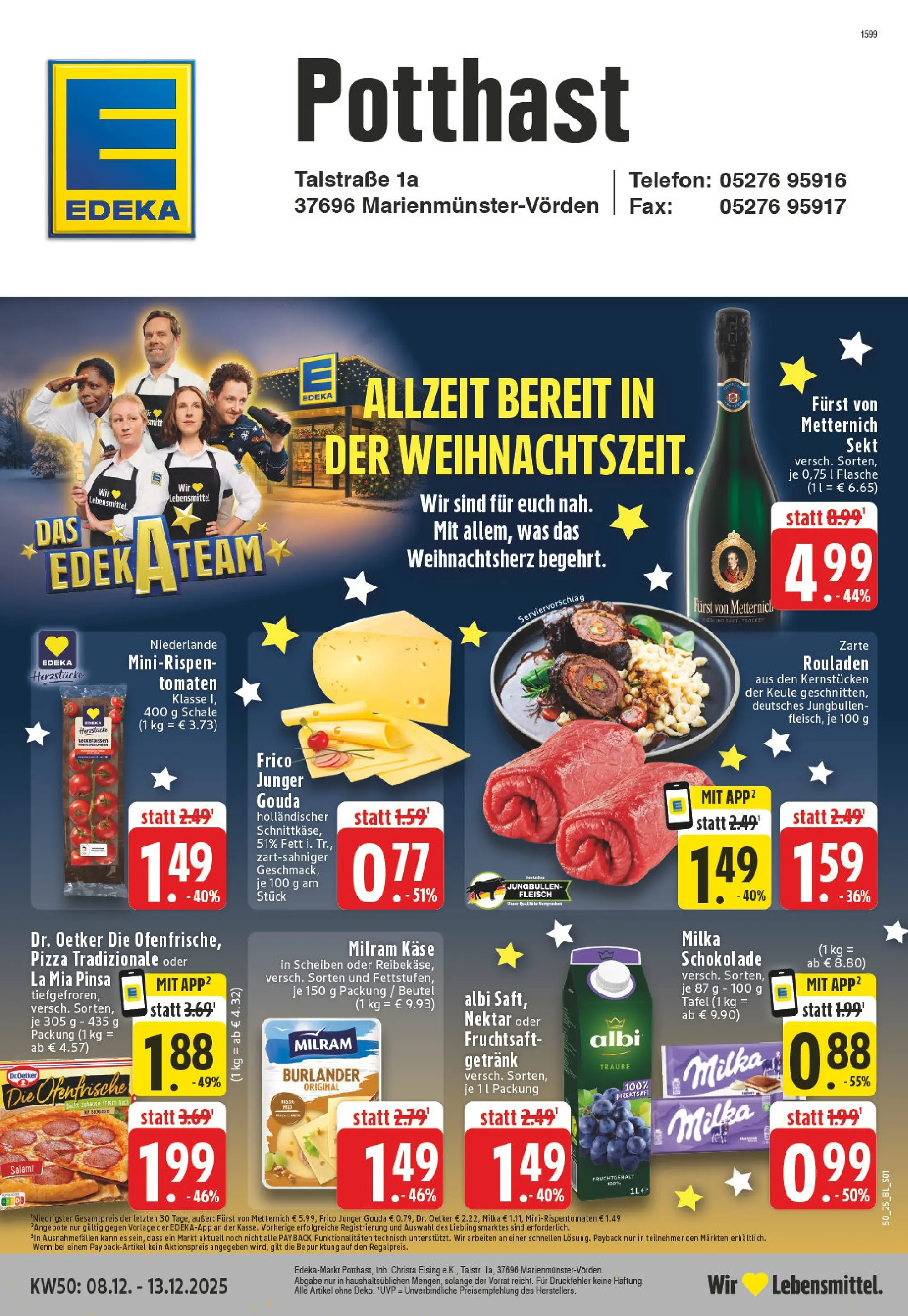 Edeka prospekt Marienmuenster-Voerden	 (ab 07.12.2025) » Angebote Online | Seite: 1 | Produkte: Schokolade, Milka schokolade, Ofenfrische, Fruchtsaft