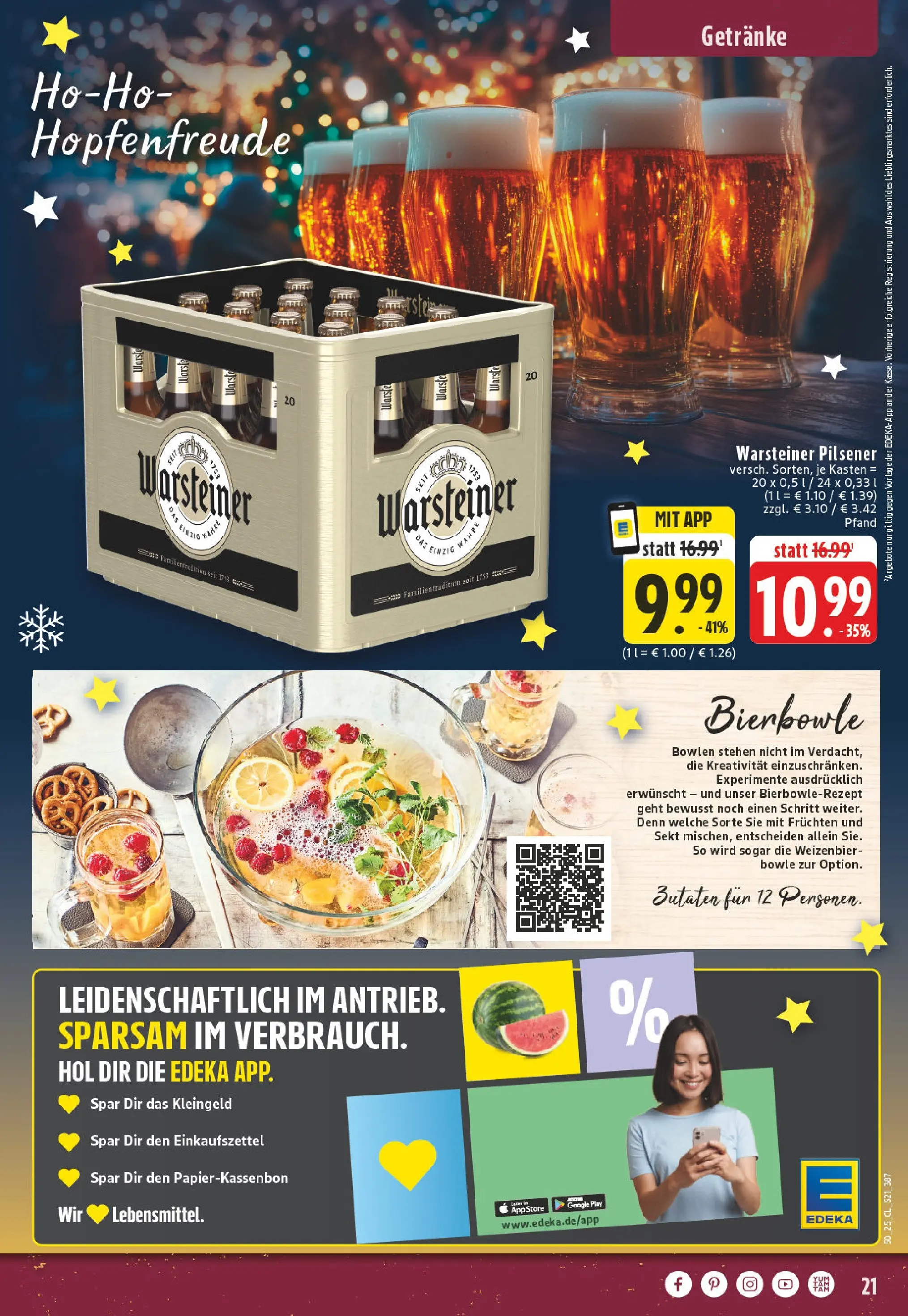 Edeka prospekt Bedburg Hau	 (ab 07.12.2025) » Angebote Online | Seite: 21 | Produkte: Sekt, Warsteiner