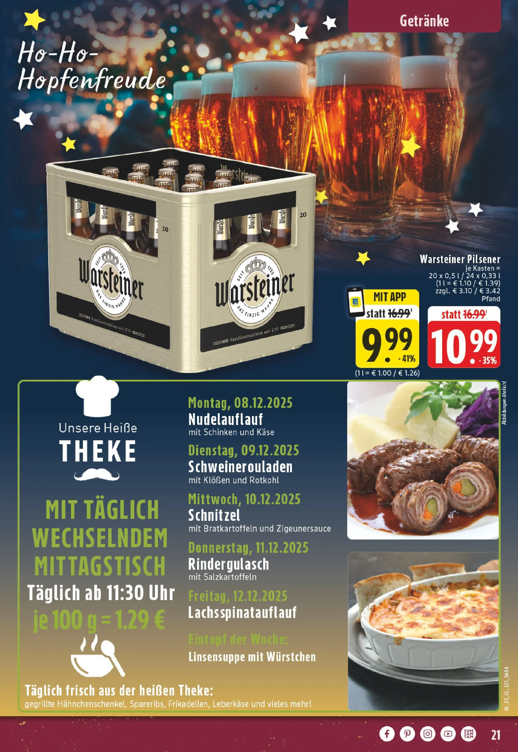 Edeka prospekt Hamm	 (ab 07.12.2025) » Angebote Online | Seite: 21 | Produkte: Rindergulasch, Käse, Schnitzel, Leberkase