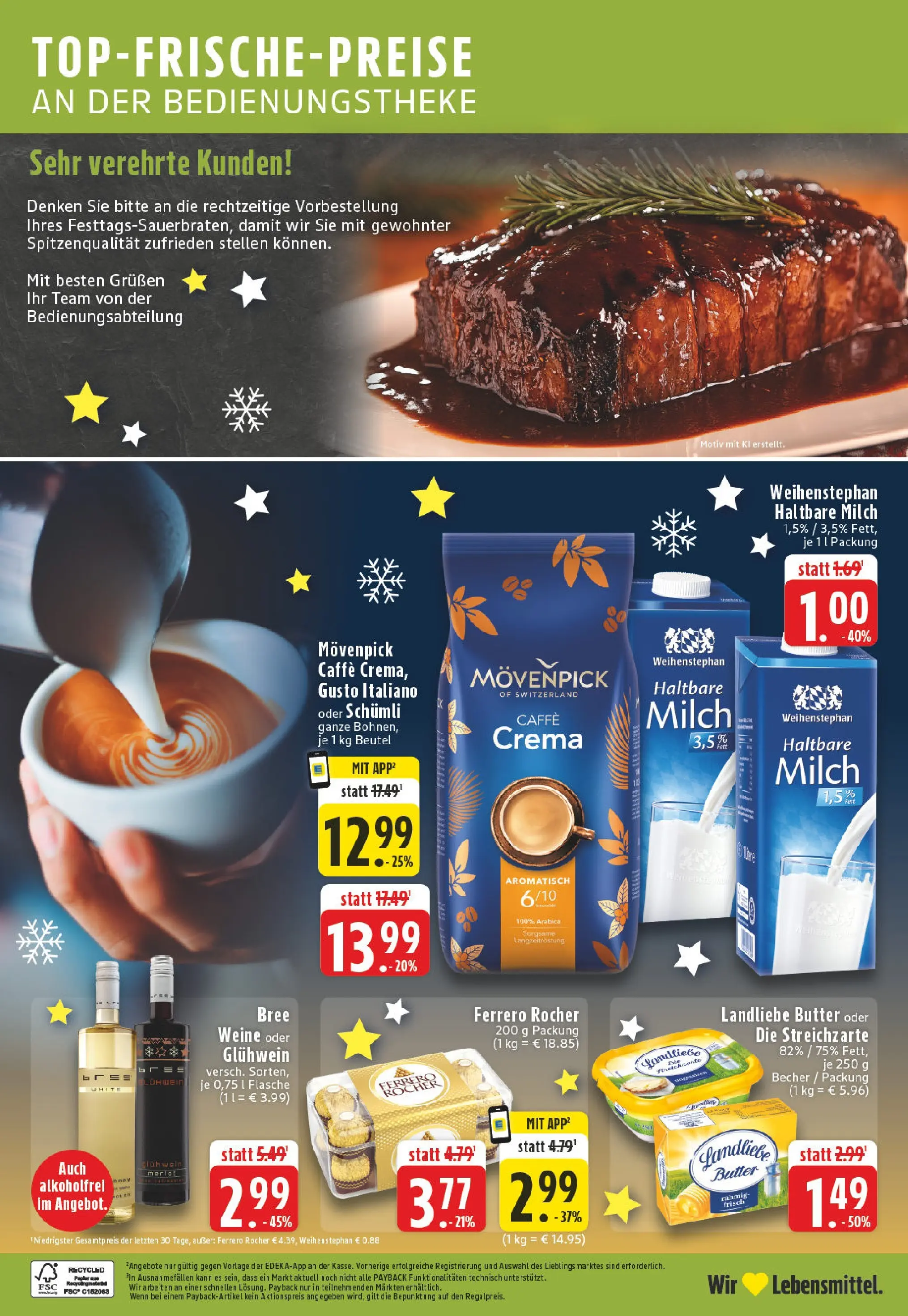 Edeka prospekt Hamm	 (ab 07.12.2025) » Angebote Online | Seite: 30 | Produkte: Milch, Butter, Merlot, Haltbare milch