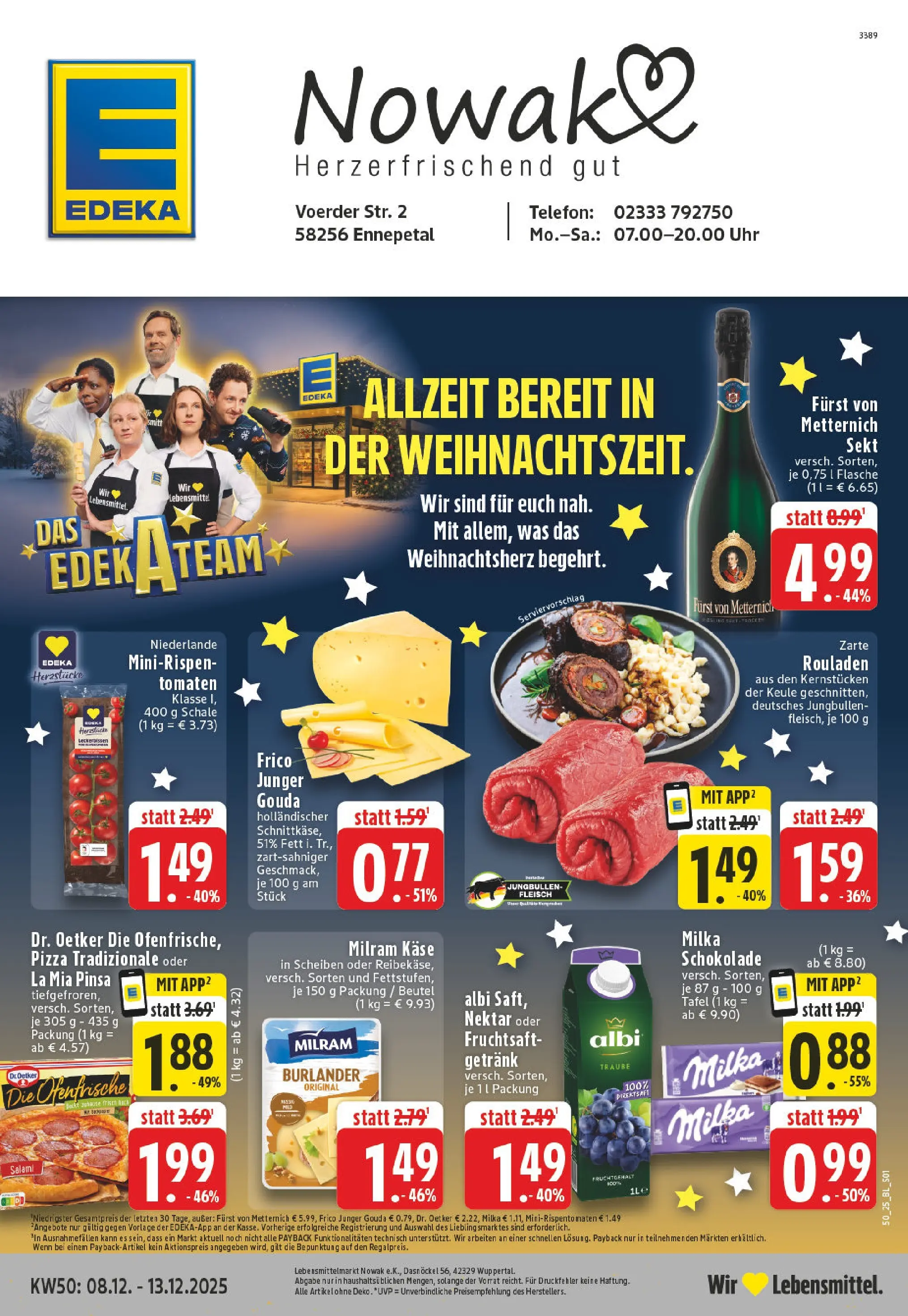 Edeka prospekt Ennepetal	 (ab 07.12.2025) » Angebote Online | Seite: 1 | Produkte: Milka schokolade, Milka, Salami, Telefon