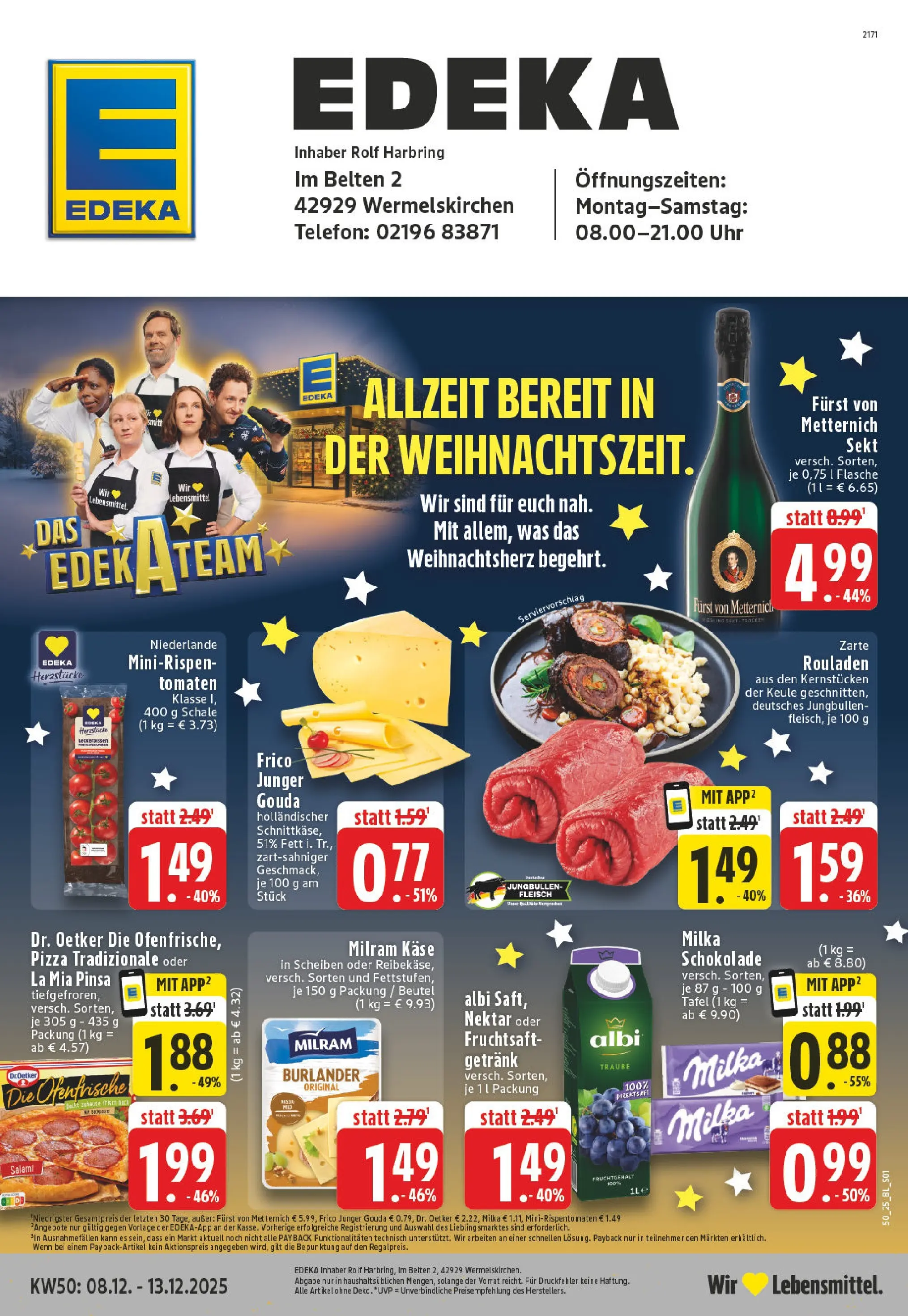 Edeka prospekt Wermelskirchen	 (ab 07.12.2025) » Angebote Online | Seite: 1 | Produkte: Schokolade, Tomaten, Fleisch, Telefon