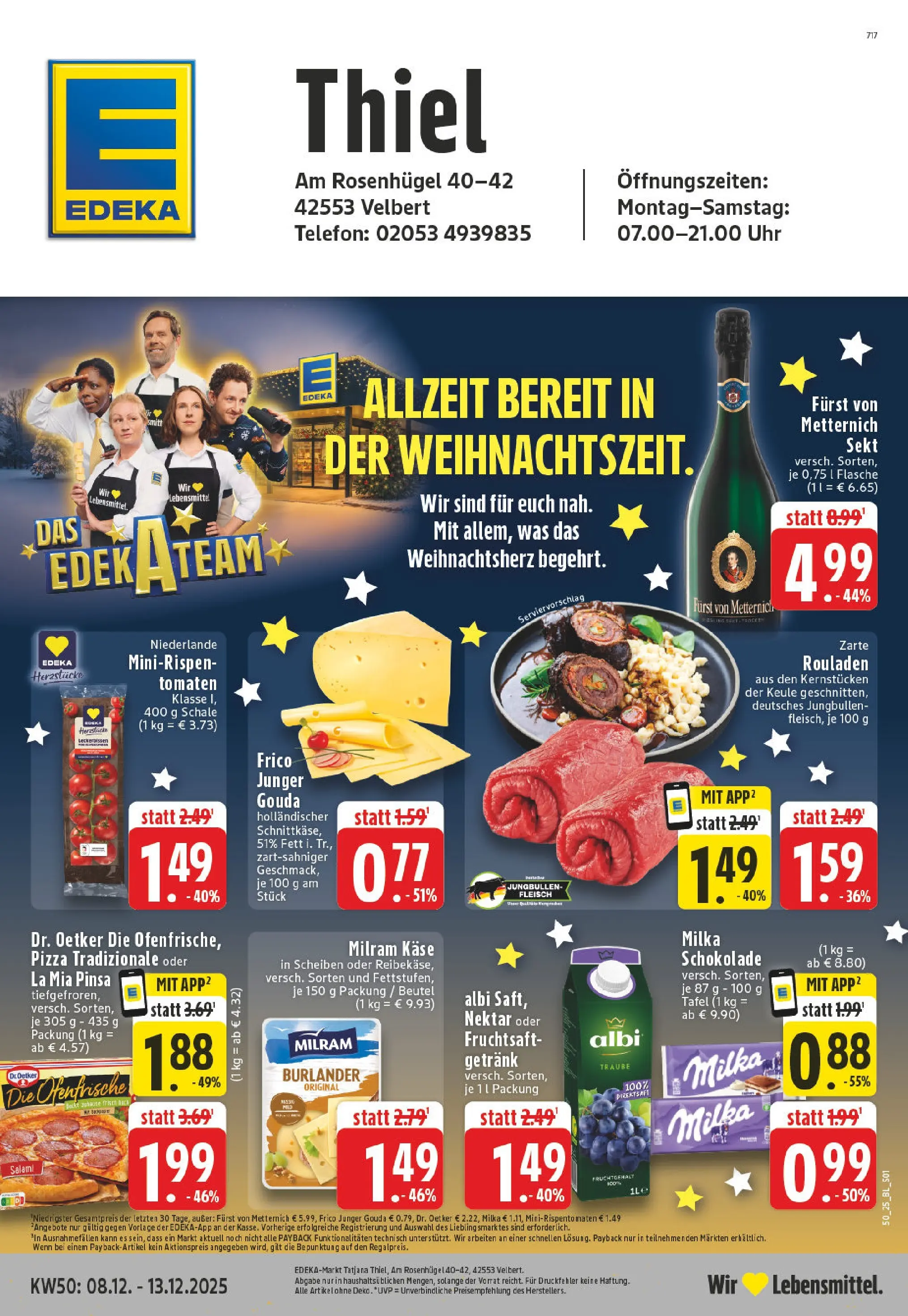 Edeka prospekt Velbert-Neviges	 (ab 07.12.2025) » Angebote Online | Seite: 1 | Produkte: Käse, Ofenfrische, Milram, Fruchtsaft