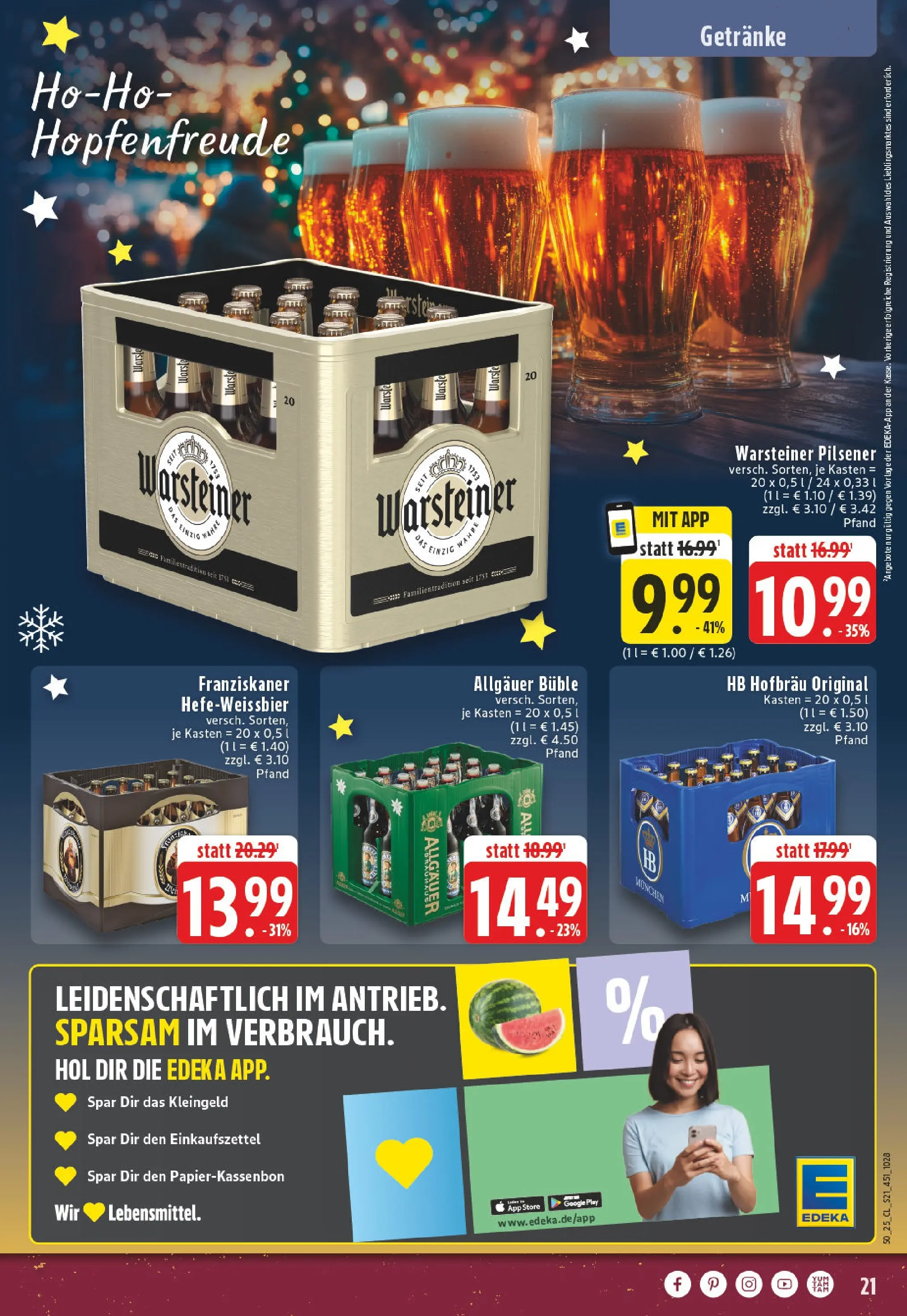 Edeka prospekt Neuwied	 (ab 07.12.2025) » Angebote Online | Seite: 21 | Produkte: Franziskaner, Warsteiner