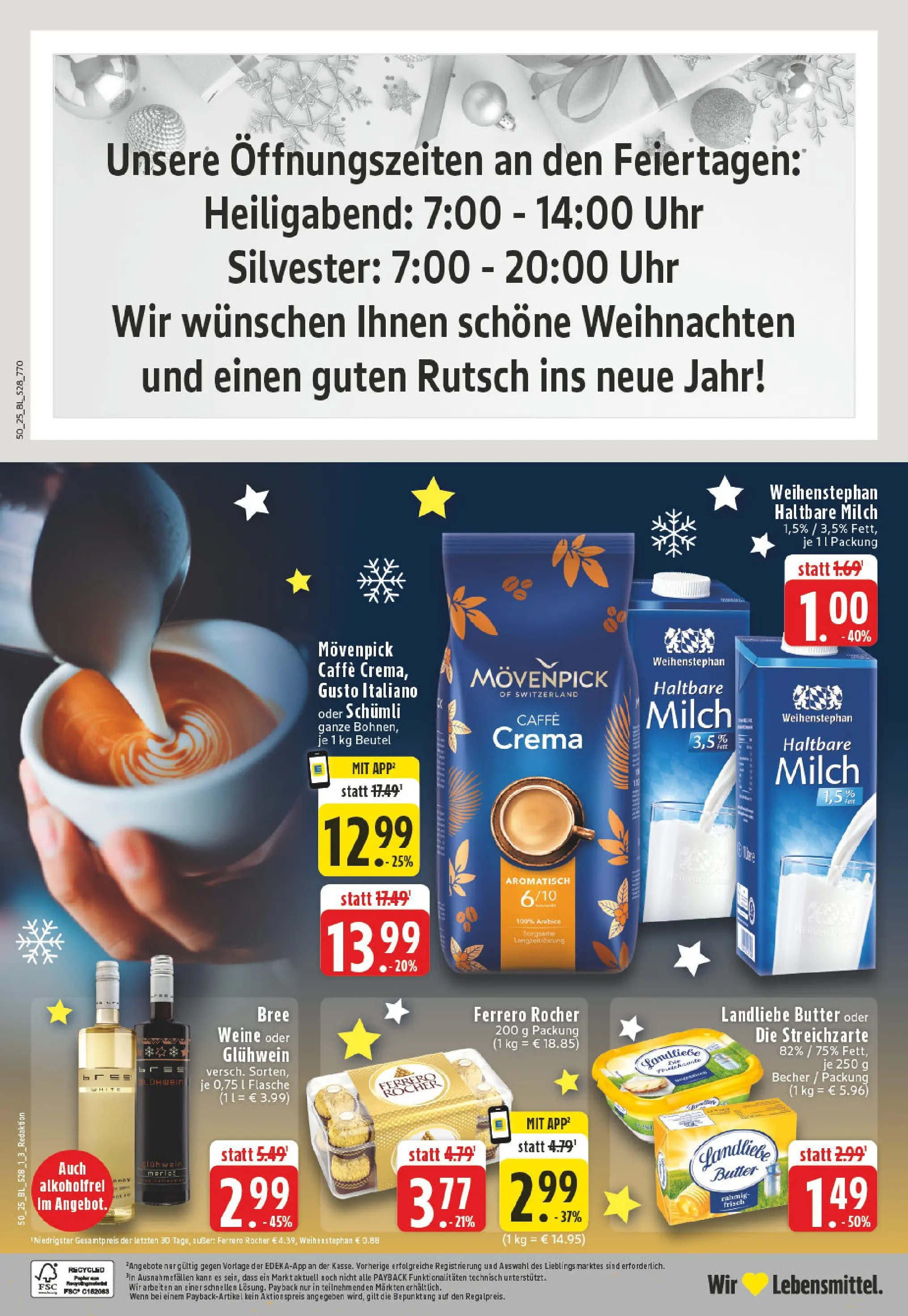 Edeka prospekt Düsseldorf	 (ab 07.12.2025) » Angebote Online | Seite: 30 | Produkte: Ferrero rocher, Butter, Haltbare milch, Landliebe butter