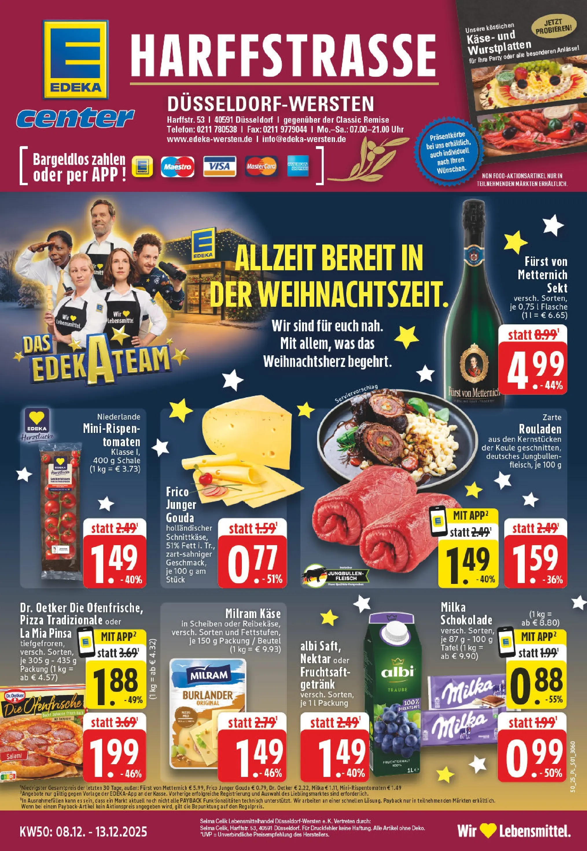 Edeka prospekt Düsseldorf	 (ab 07.12.2025) » Angebote Online | Seite: 1 | Produkte: Milka schokolade, Ofenfrische, Pizza, Telefon