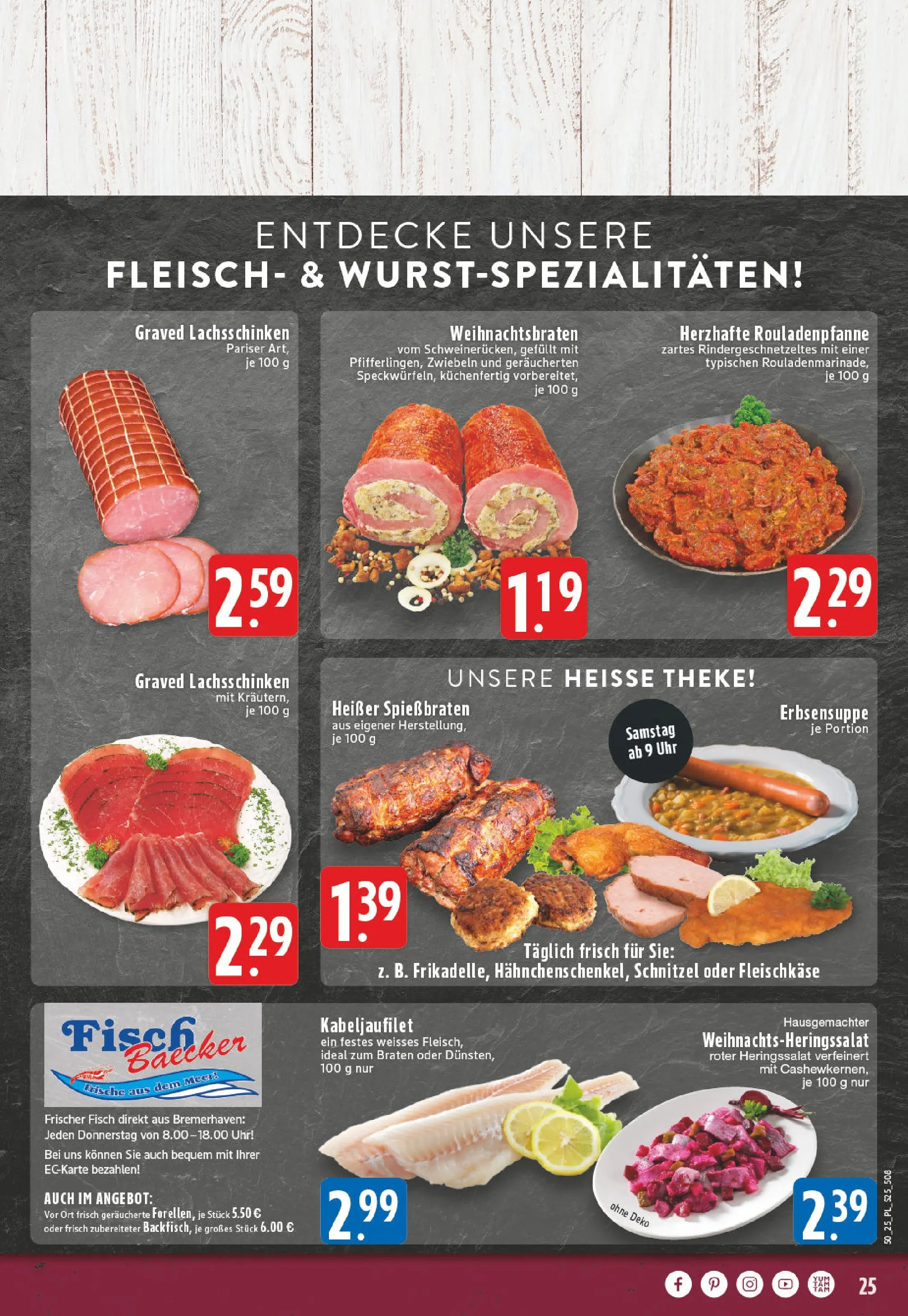 Edeka prospekt Kerken-Aldekerk	 (ab 07.12.2025) » Angebote Online | Seite: 25 | Produkte: Theke, Zwiebeln, Fleisch, Uhr