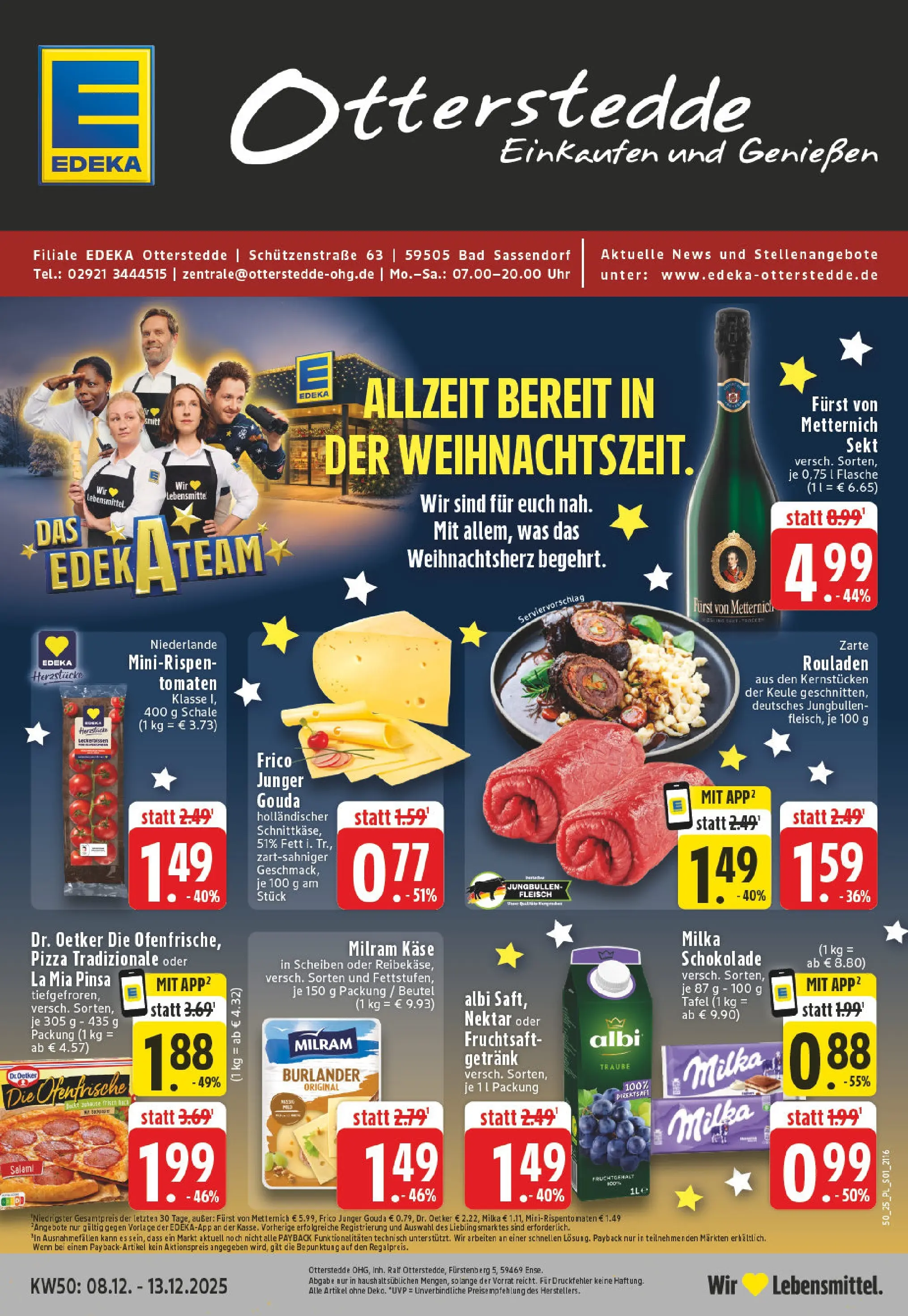 Edeka prospekt Bad Sassendorf	 (ab 07.12.2025) » Angebote Online | Seite: 1 | Produkte: Schokolade, Milka, Fruchtsaft, Fleisch