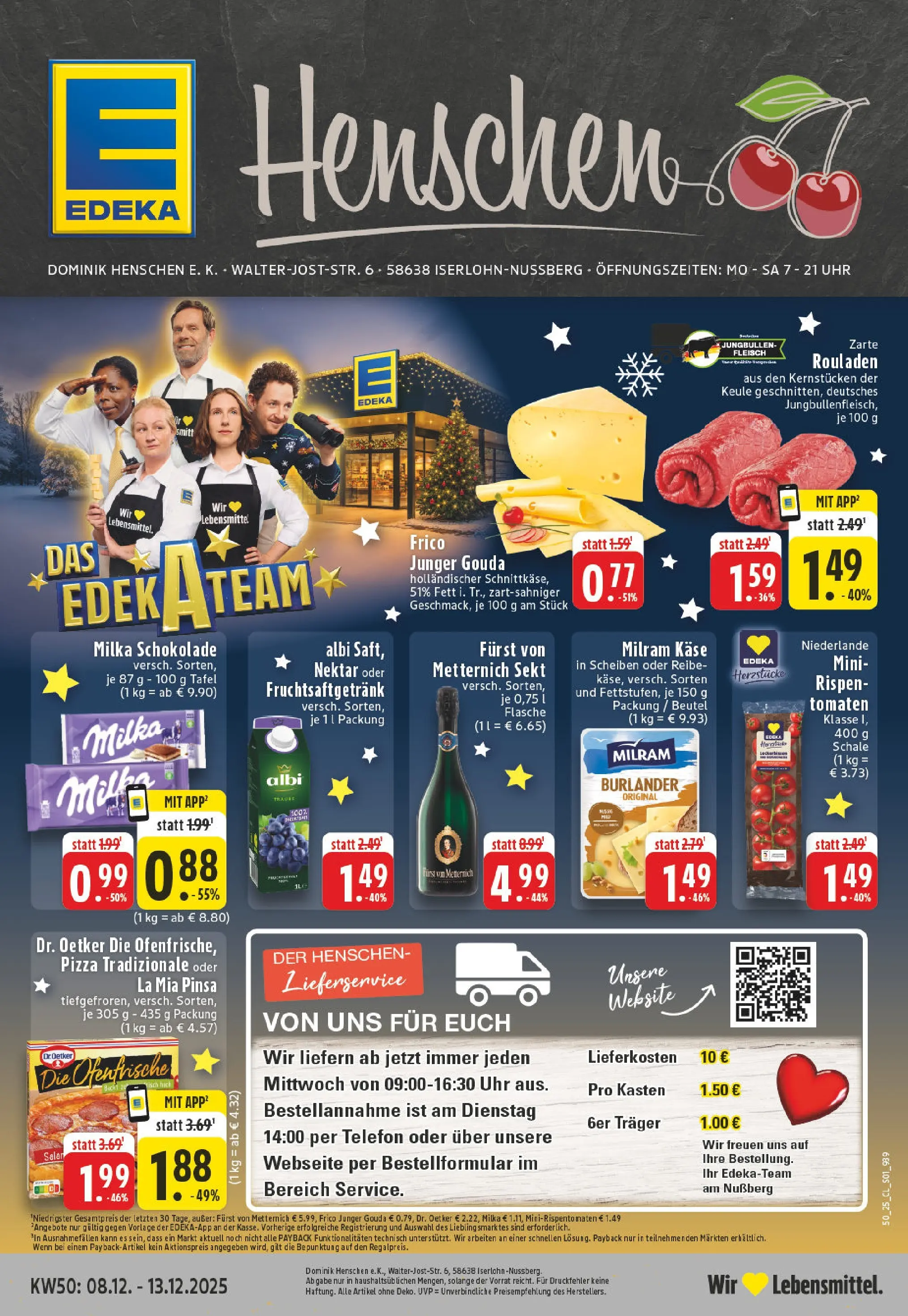 Edeka prospekt Iserlohn	 (ab 07.12.2025) » Angebote Online | Seite: 1 | Produkte: Schokolade, Sekt, Milram, Pizza
