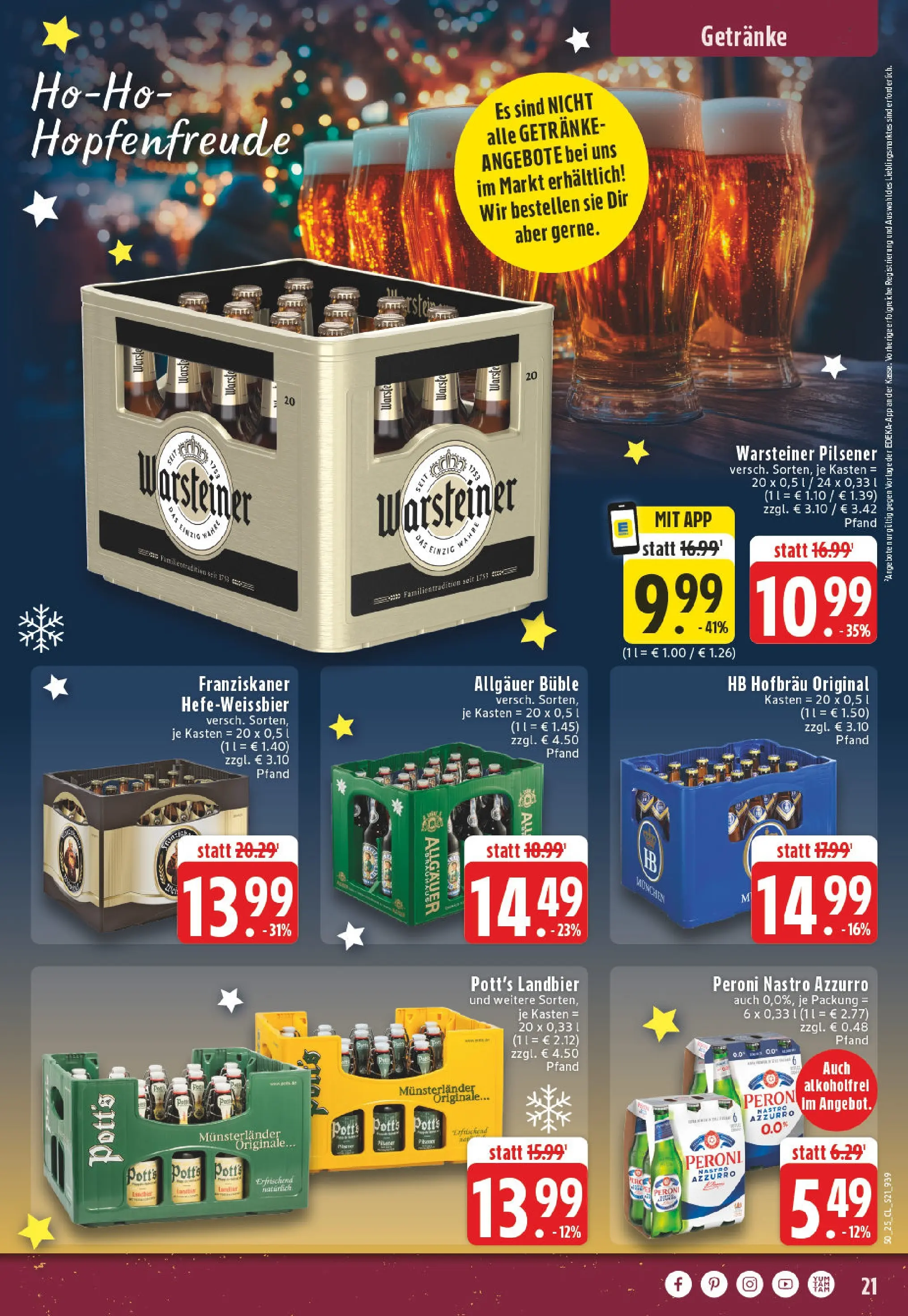 Edeka prospekt Iserlohn	 (ab 07.12.2025) » Angebote Online | Seite: 21 | Produkte: Franziskaner, Warsteiner