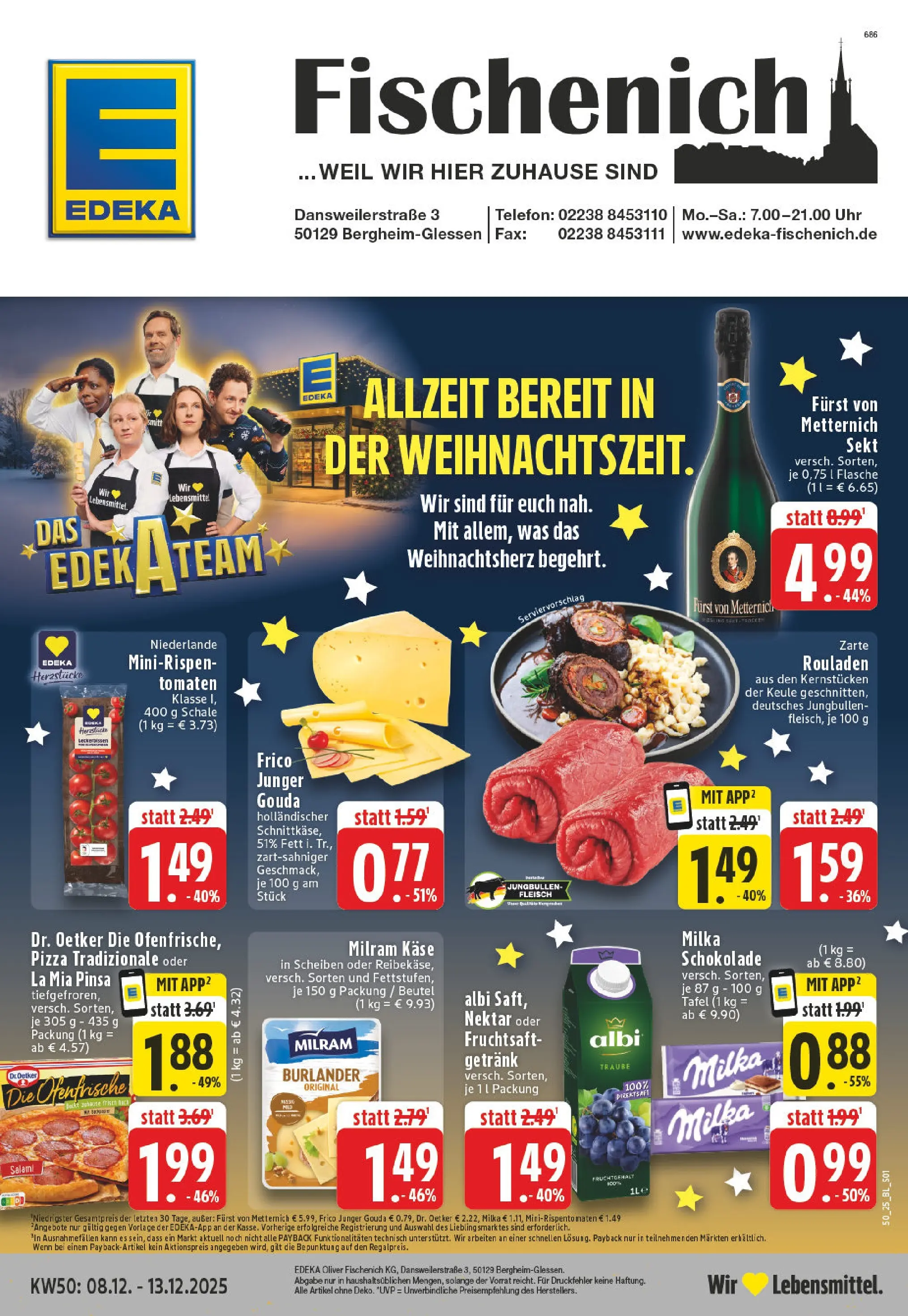 Edeka prospekt Bergheim	 (ab 07.12.2025) » Angebote Online | Seite: 1 | Produkte: Furst von metternich, Käse, Sekt, Tomaten