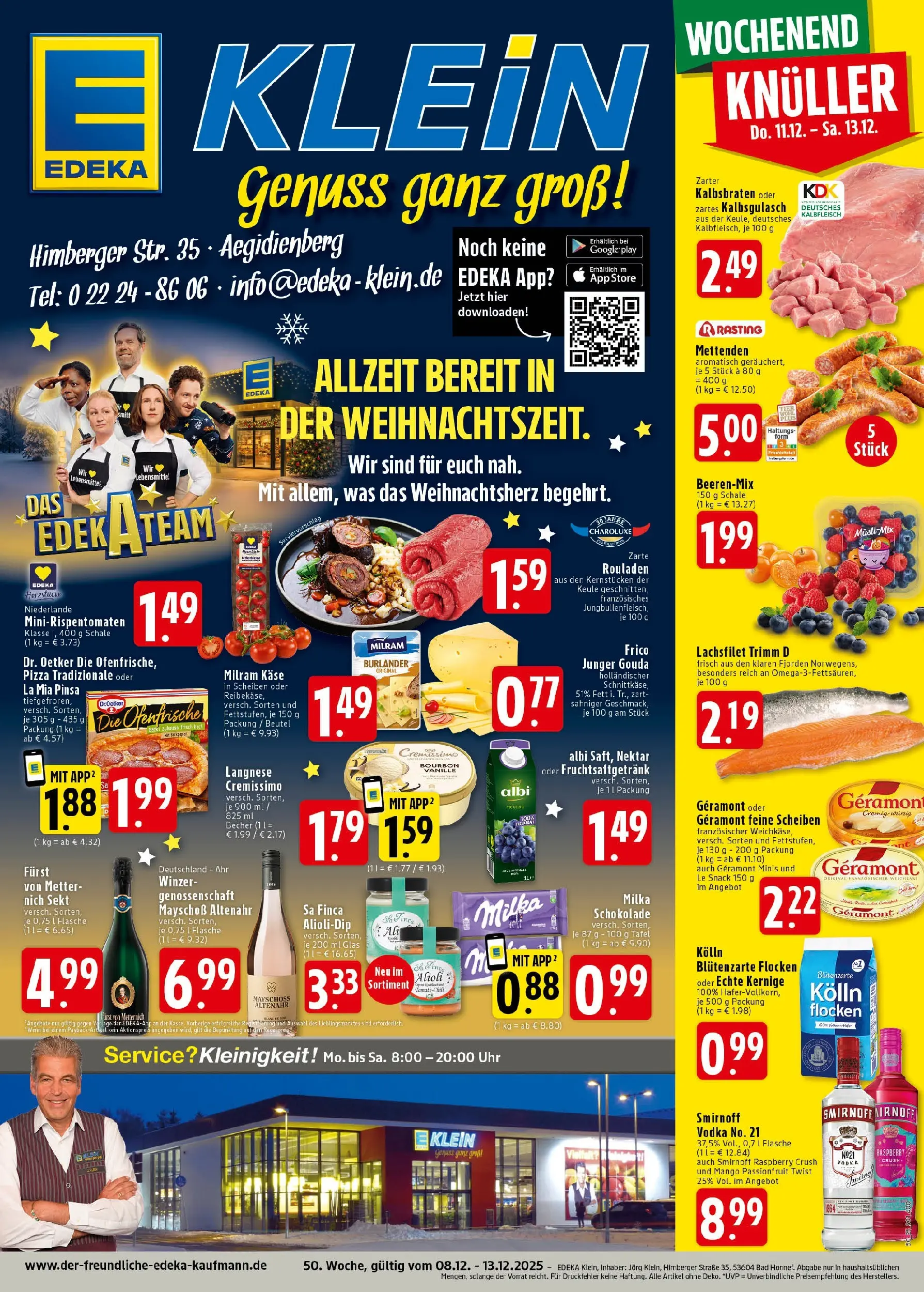 Edeka prospekt Bad Honnef	 (ab 07.12.2025) » Angebote Online | Seite: 1 | Produkte: Sekt, Smirnoff, Flocken, Uhr