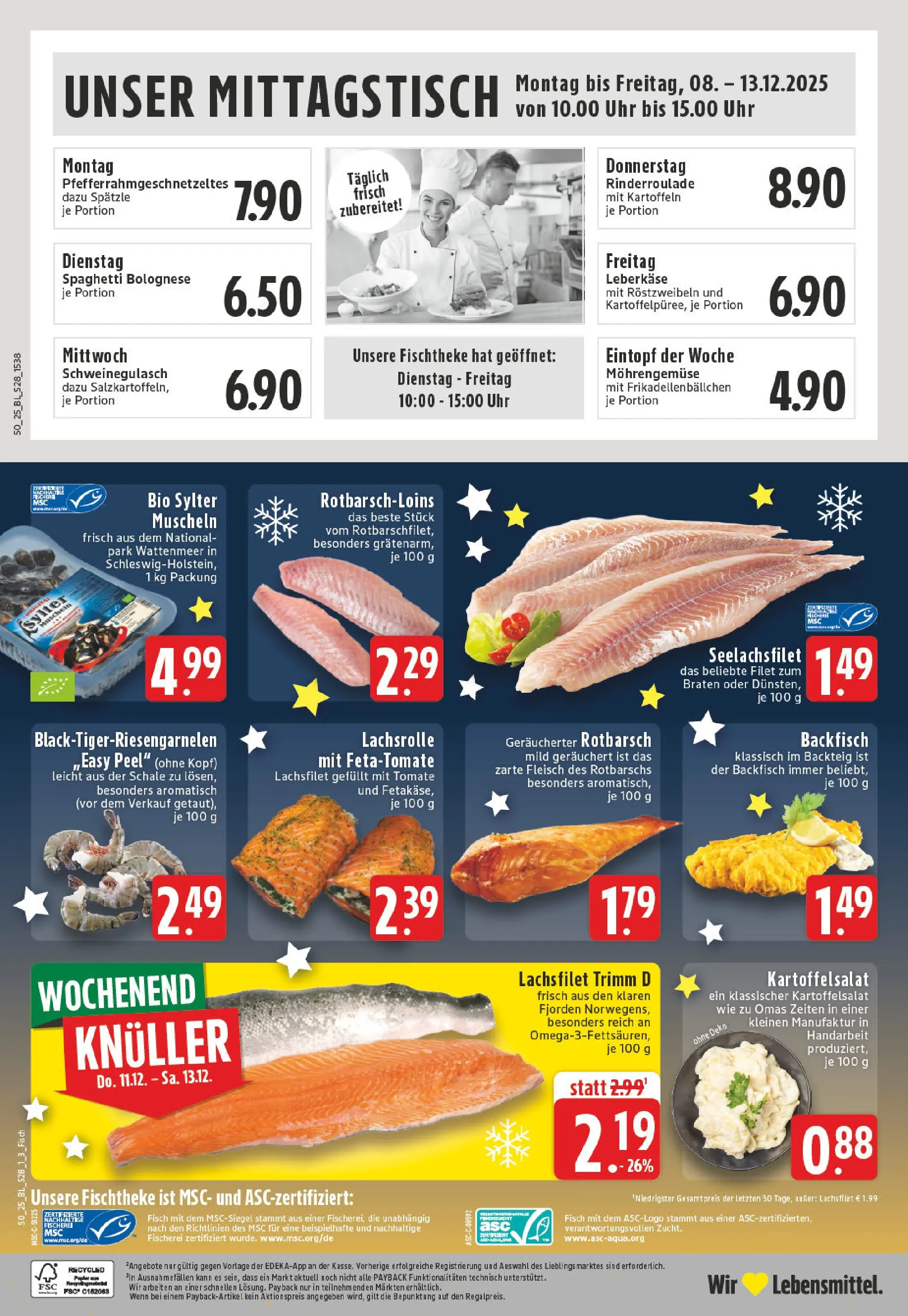 Edeka prospekt Essen	 (ab 08.12.2025) » Angebote Online | Seite: 30 | Produkte: Fisch, Kartoffeln, Fleisch, Leberkase