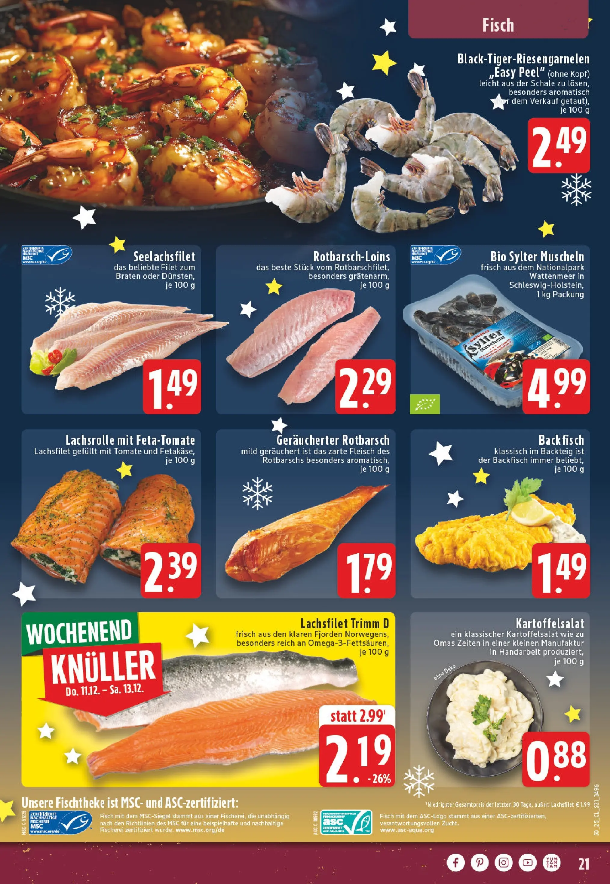 Edeka prospekt Essen	 (ab 08.12.2025) » Angebote Online | Seite: 21 | Produkte: Fisch, Fleisch