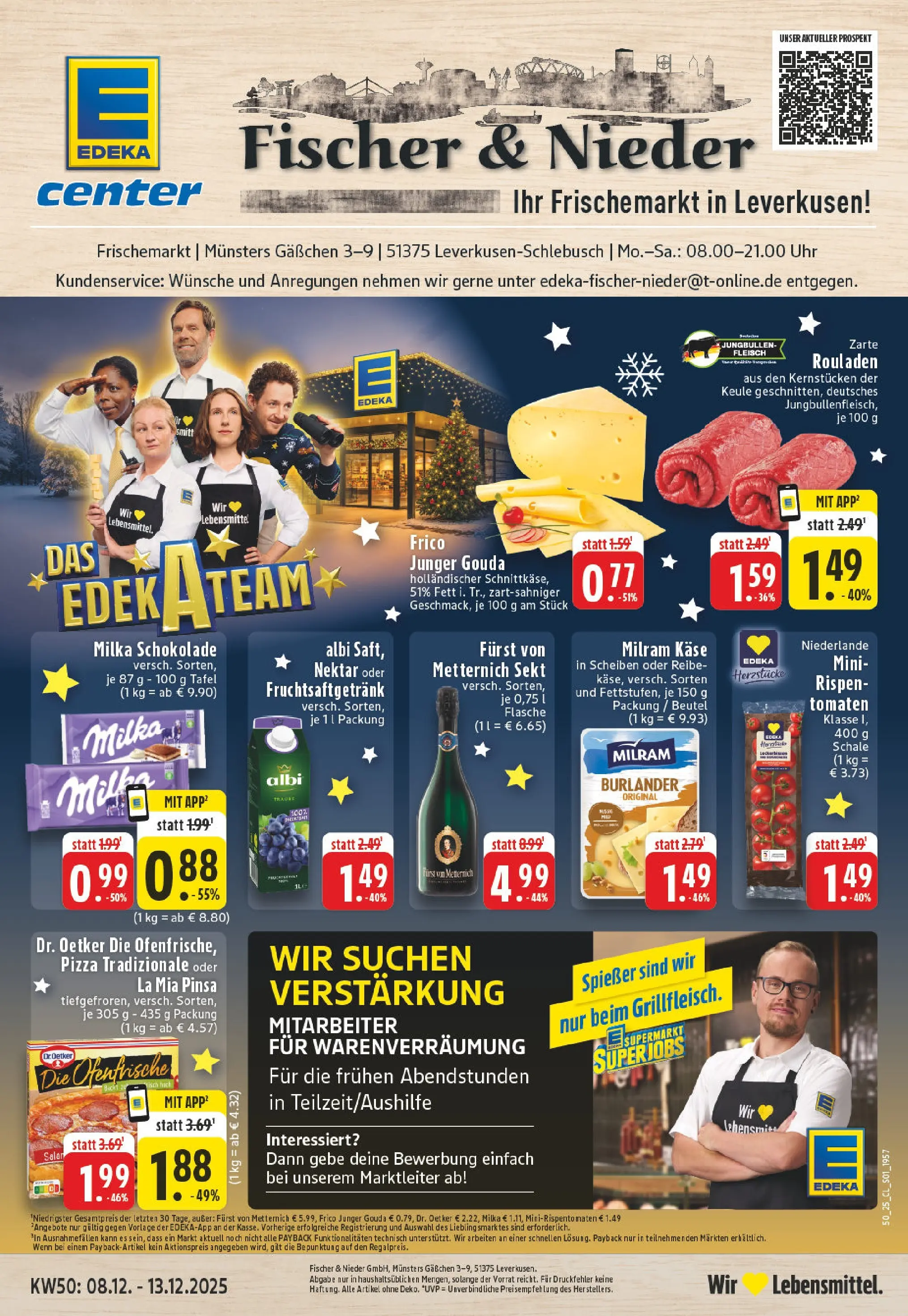 Edeka prospekt Leverkusen-Schlebusch	 (ab 07.12.2025) » Angebote Online | Seite: 1 | Produkte: Furst von metternich, Tomaten, Fleisch, Uhr