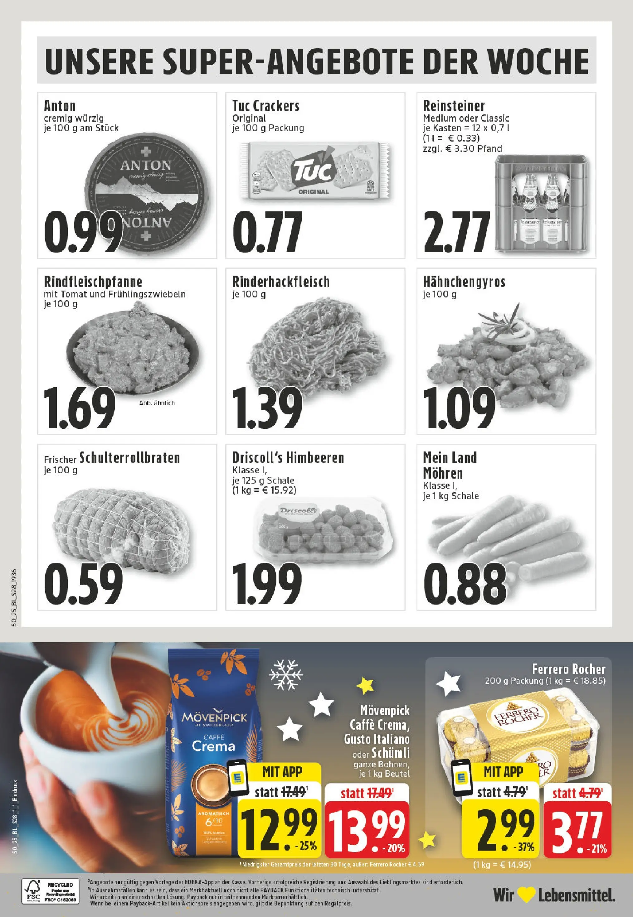 Edeka prospekt Ahaus	 (ab 07.12.2025) » Angebote Online | Seite: 30 | Produkte: Himbeeren, Ferrero rocher, Mohren, Gyros