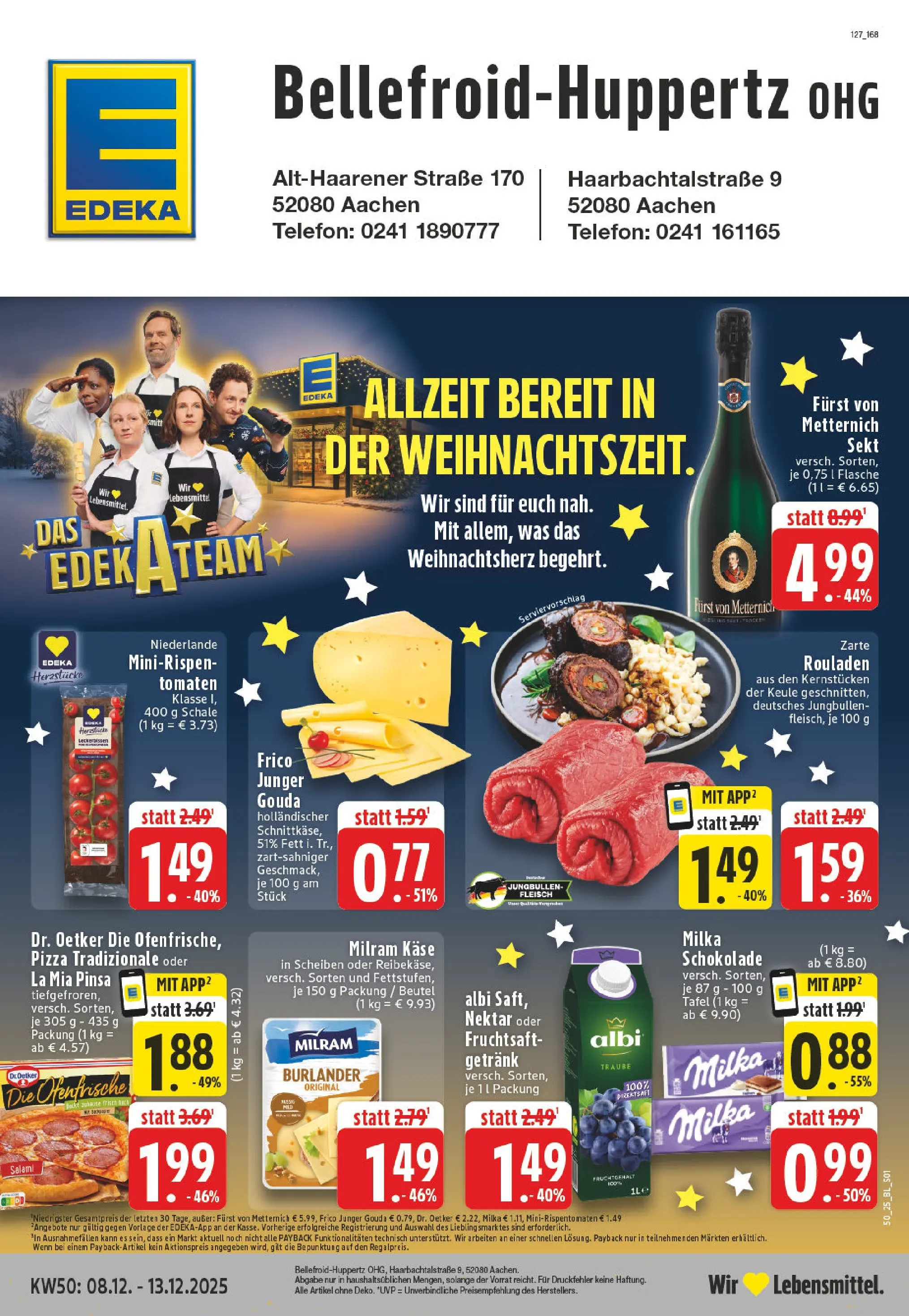 Edeka prospekt Aachen-Haaren	 (ab 07.12.2025) » Angebote Online | Seite: 1 | Produkte: Furst von metternich, Milka schokolade, Sekt, Ofenfrische