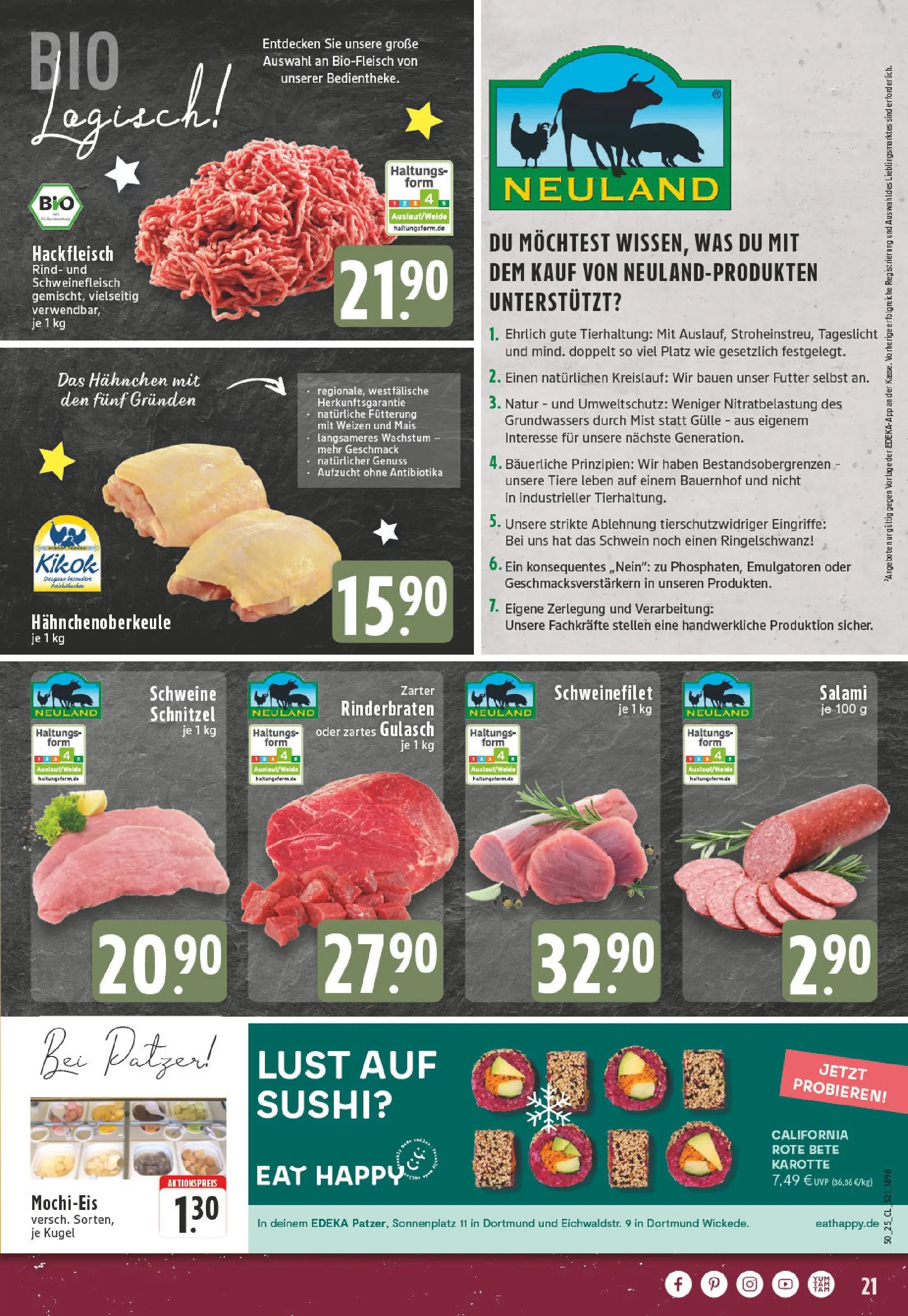 Edeka prospekt Dortmund	 (ab 08.12.2025) » Angebote Online | Seite: 21 | Produkte: Hahnchen, Schweinefleisch, Karotte, Mochi