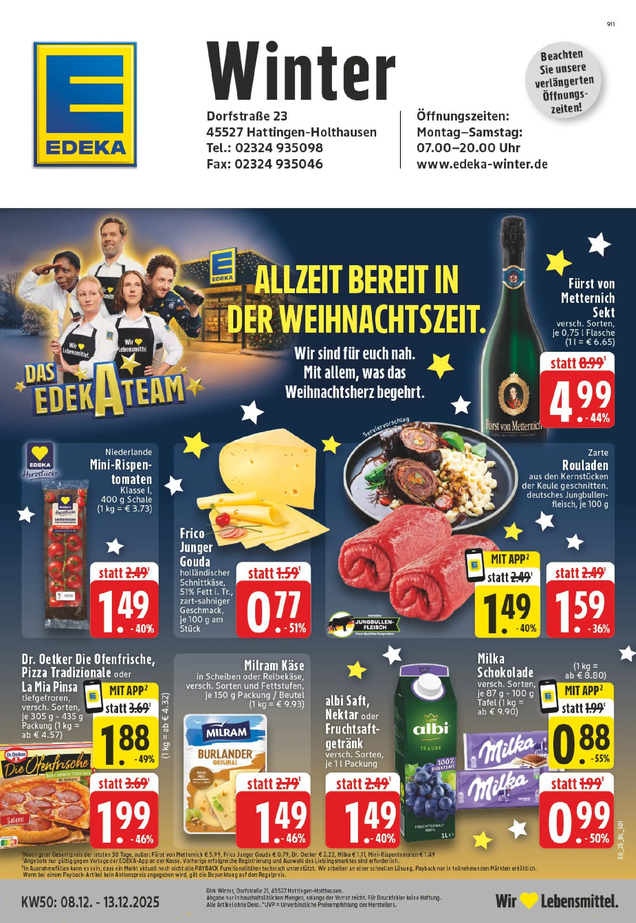 Edeka prospekt Hattingen-Holthausen	 (ab 07.12.2025) » Angebote Online | Seite: 1 | Produkte: Käse, Schokolade, Milram, Fruchtsaft