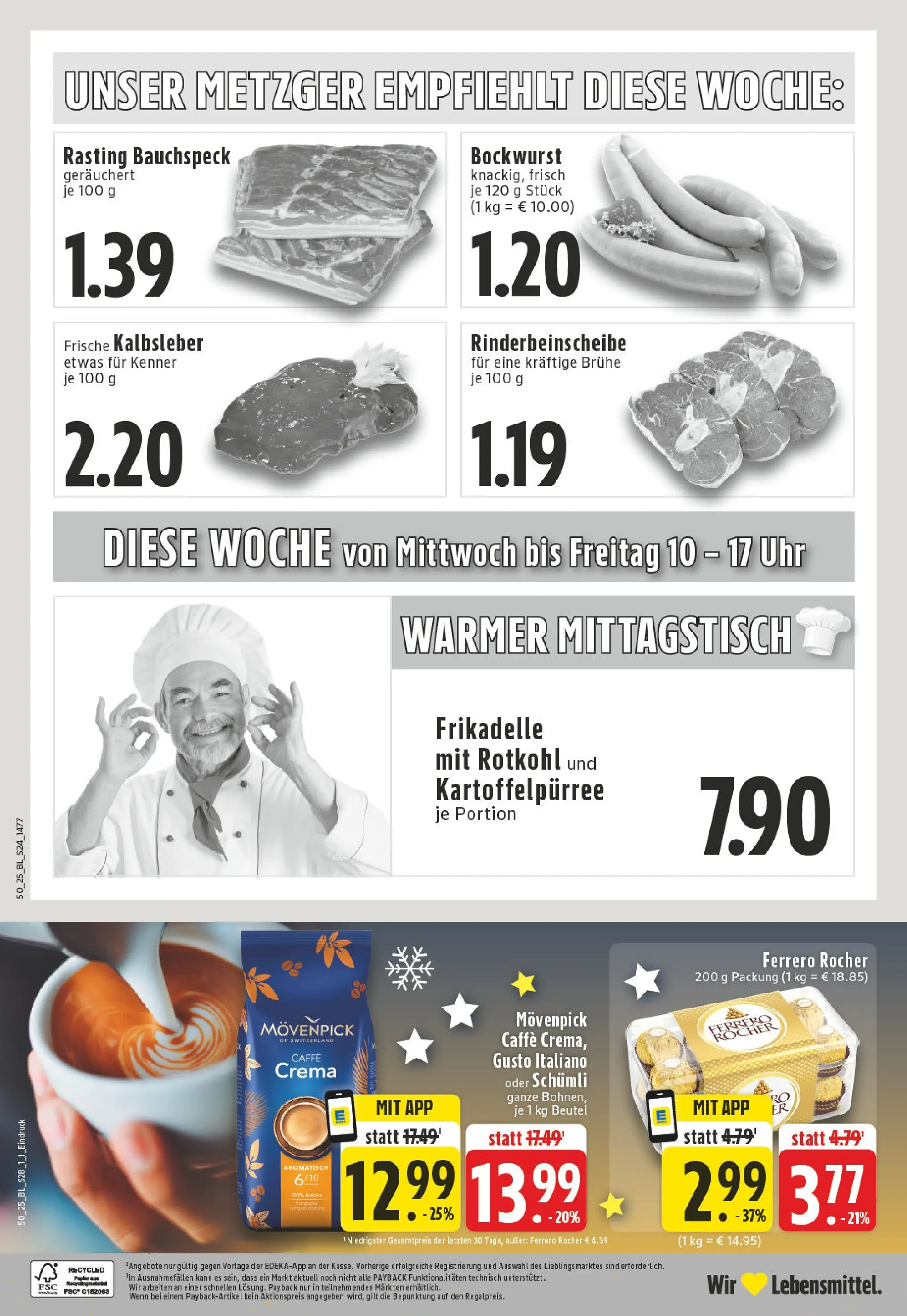 Edeka prospekt Bottrop	 (ab 07.12.2025) » Angebote Online | Seite: 30 | Produkte: Bockwurst, Ferrero rocher, Rotkohl, Kalbsleber