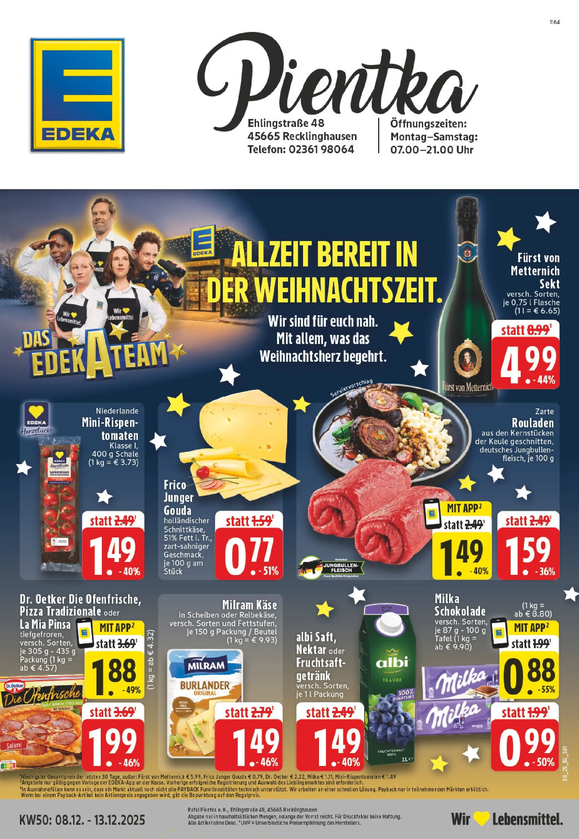 Edeka prospekt Recklinghausen	 (ab 07.12.2025) » Angebote Online | Seite: 1 | Produkte: Furst von metternich, Käse, Schokolade, Salami