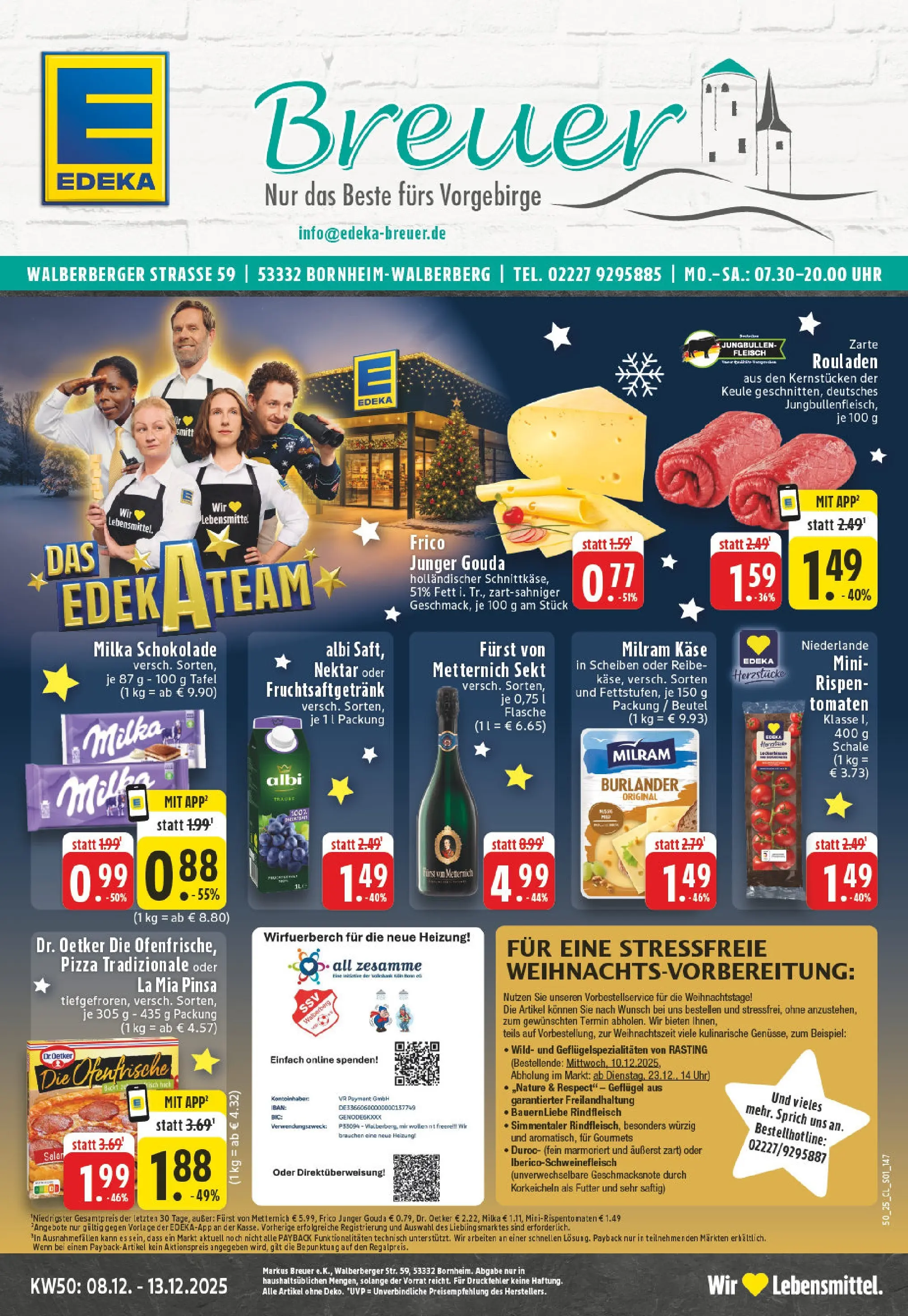 Edeka prospekt Bornheim-Walberberg	 (ab 07.12.2025) » Angebote Online | Seite: 1 | Produkte: Käse, Ofenfrische, Pizza, Fleisch