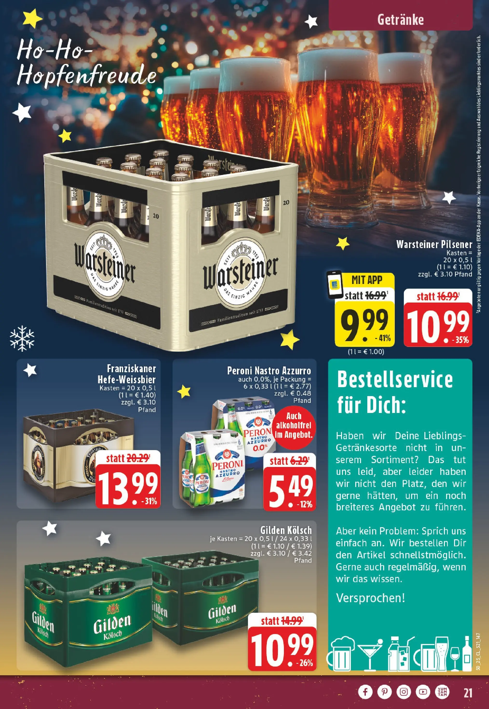 Edeka prospekt Bornheim-Walberberg	 (ab 07.12.2025) » Angebote Online | Seite: 21 | Produkte: Franziskaner, Warsteiner