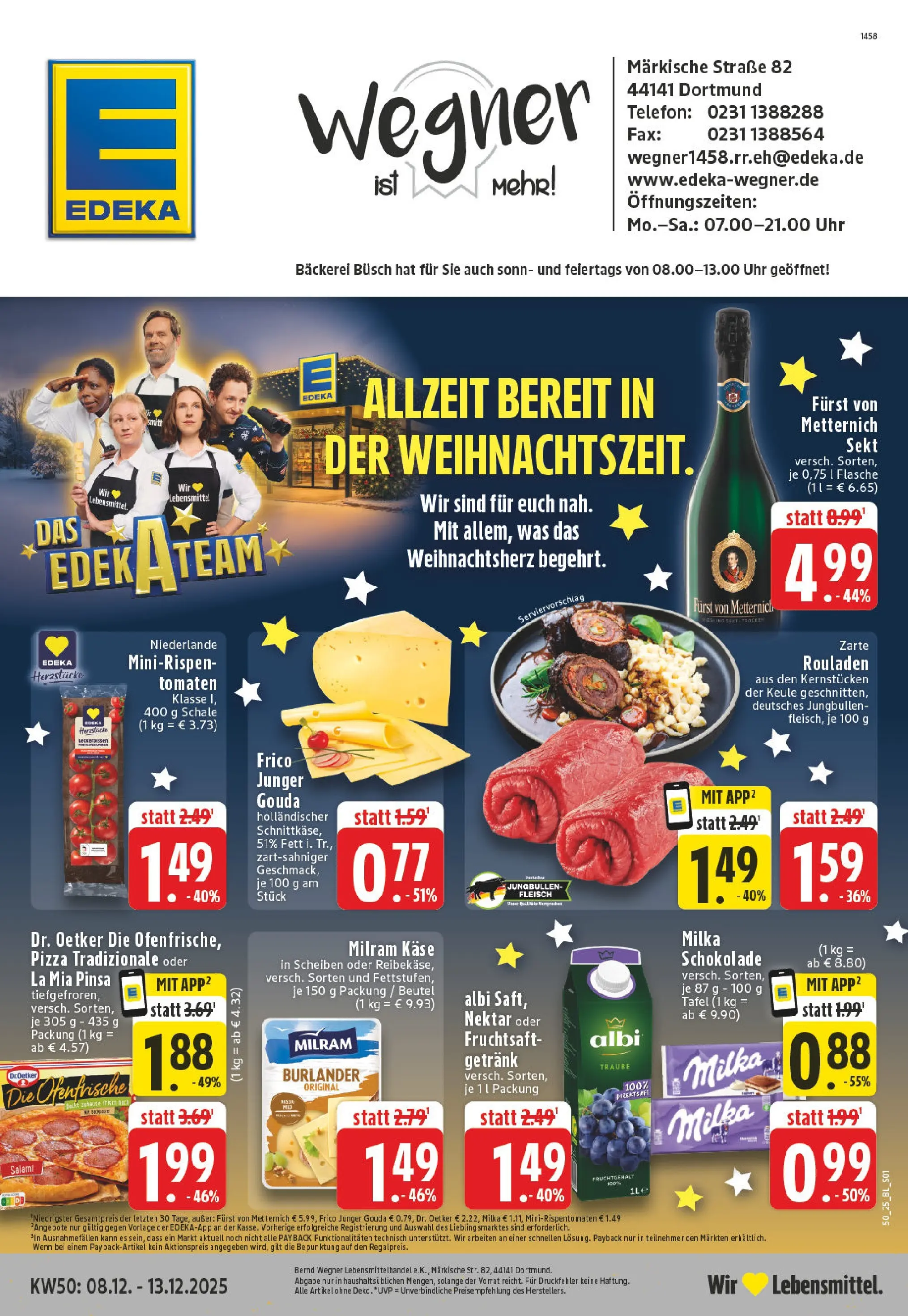 Edeka prospekt Dortmund	 (ab 08.12.2025) » Angebote Online | Seite: 1 | Produkte: Fisch, Milram, Fruchtsaft, Telefon