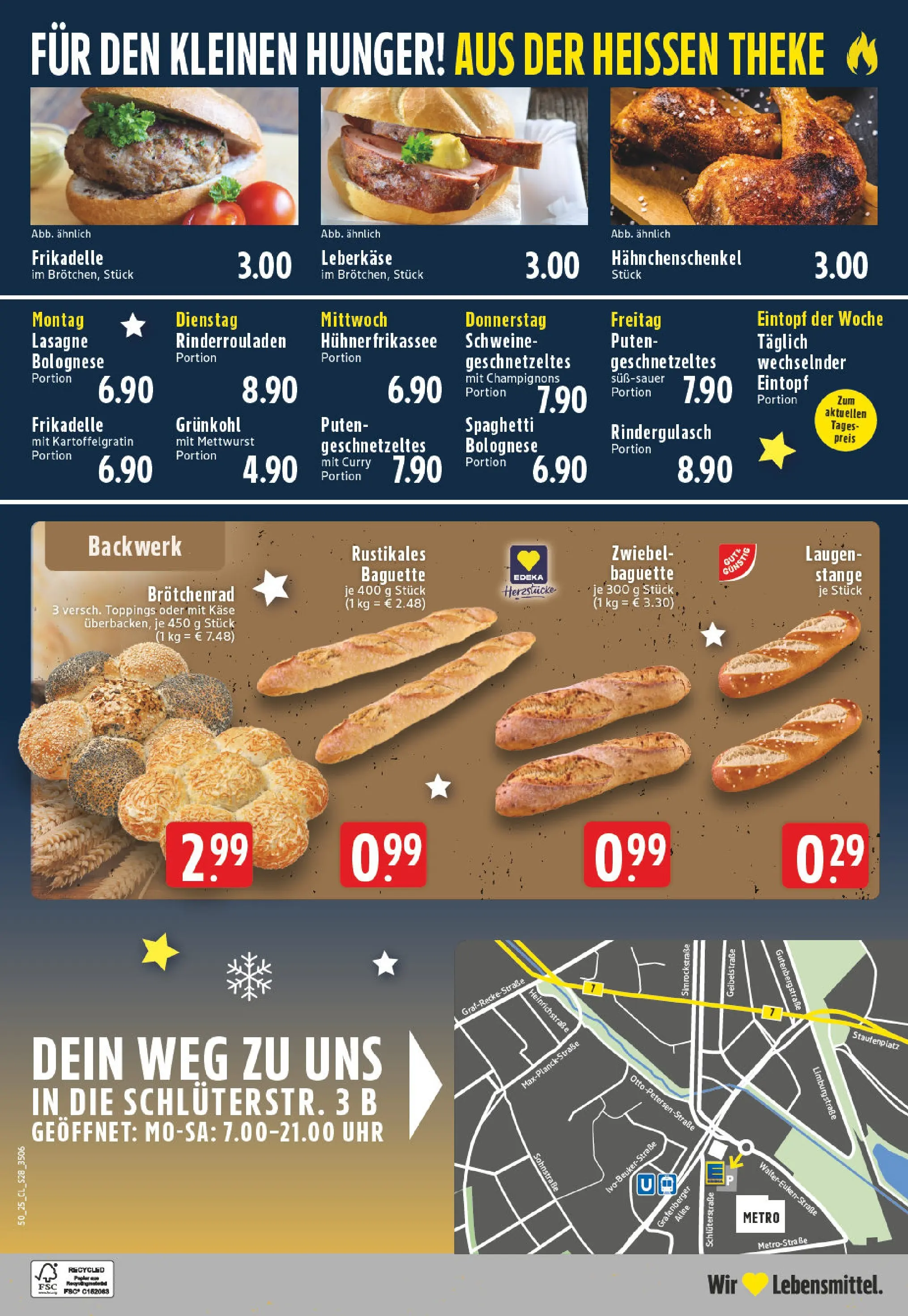 Edeka prospekt Düsseldorf	 (ab 08.12.2025) » Angebote Online | Seite: 30 | Produkte: Hahnchenschenkel, Käse, Theke, Baguette