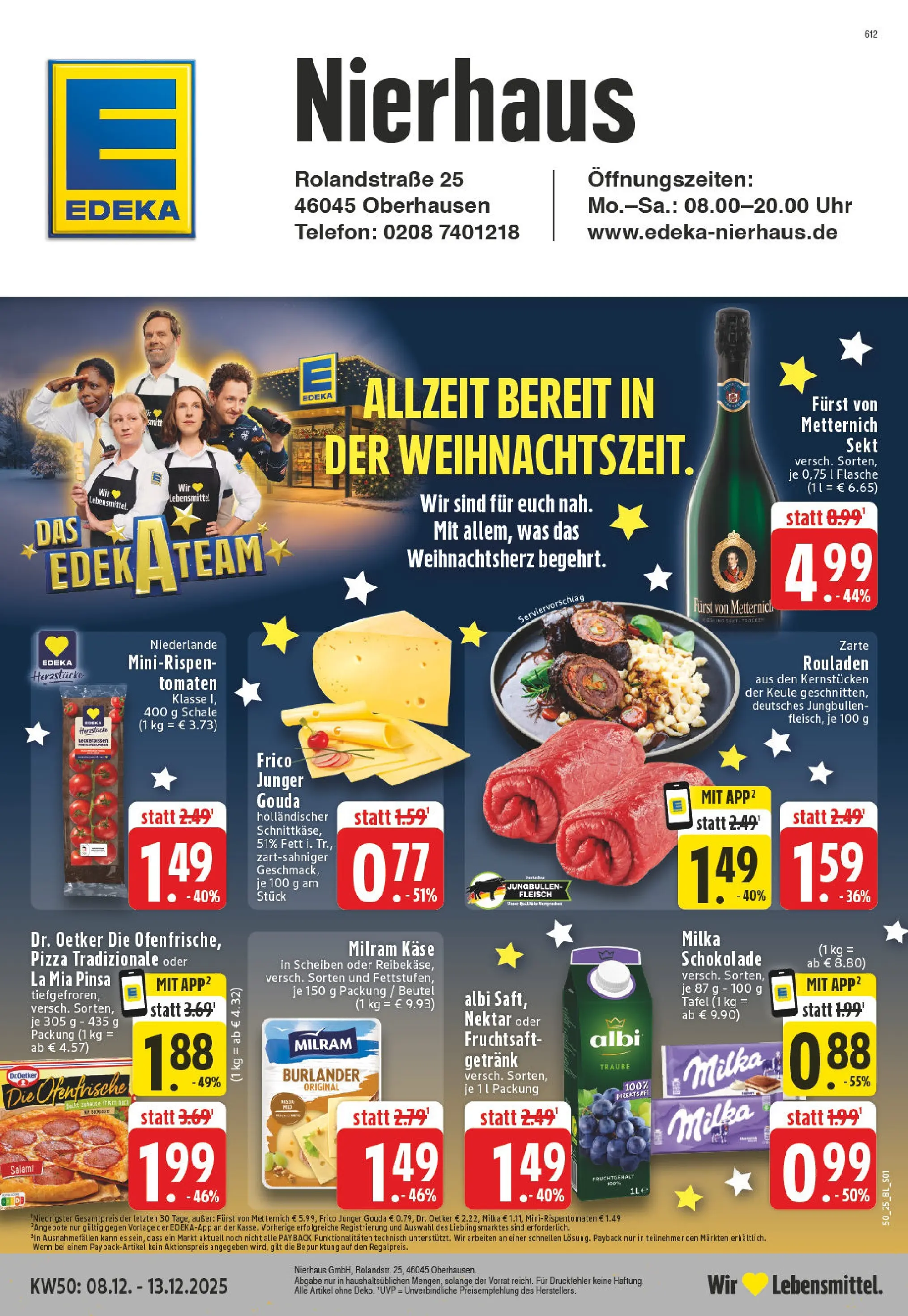 Edeka prospekt Oberhausen	 (ab 07.12.2025) » Angebote Online | Seite: 1 | Produkte: Sekt, Milka, Ofenfrische, Pizza