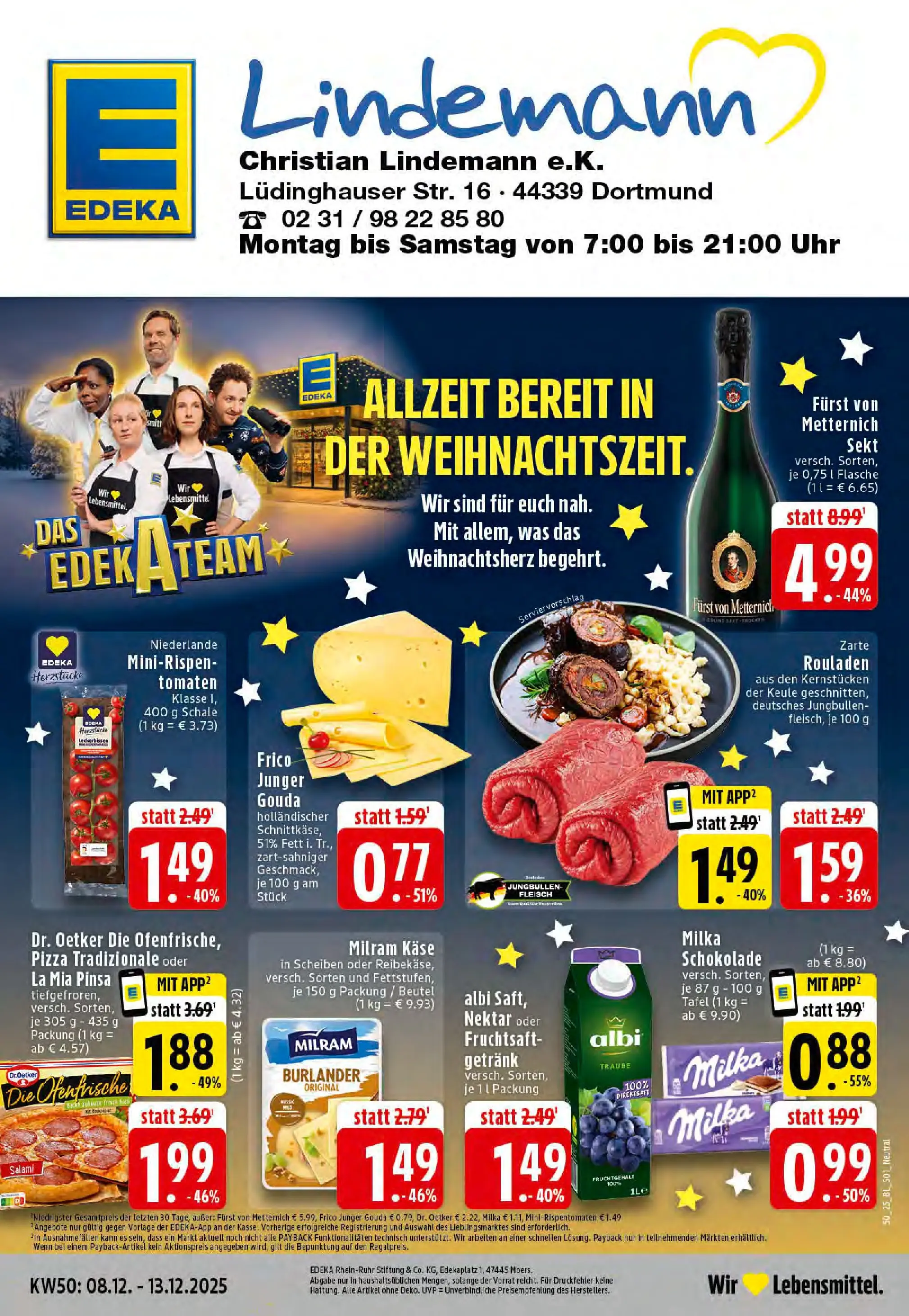 Edeka prospekt Dortmund-Eving	 (ab 07.12.2025) » Angebote Online | Seite: 1 | Produkte: Schokolade, Gouda, Ofenfrische, Pizza