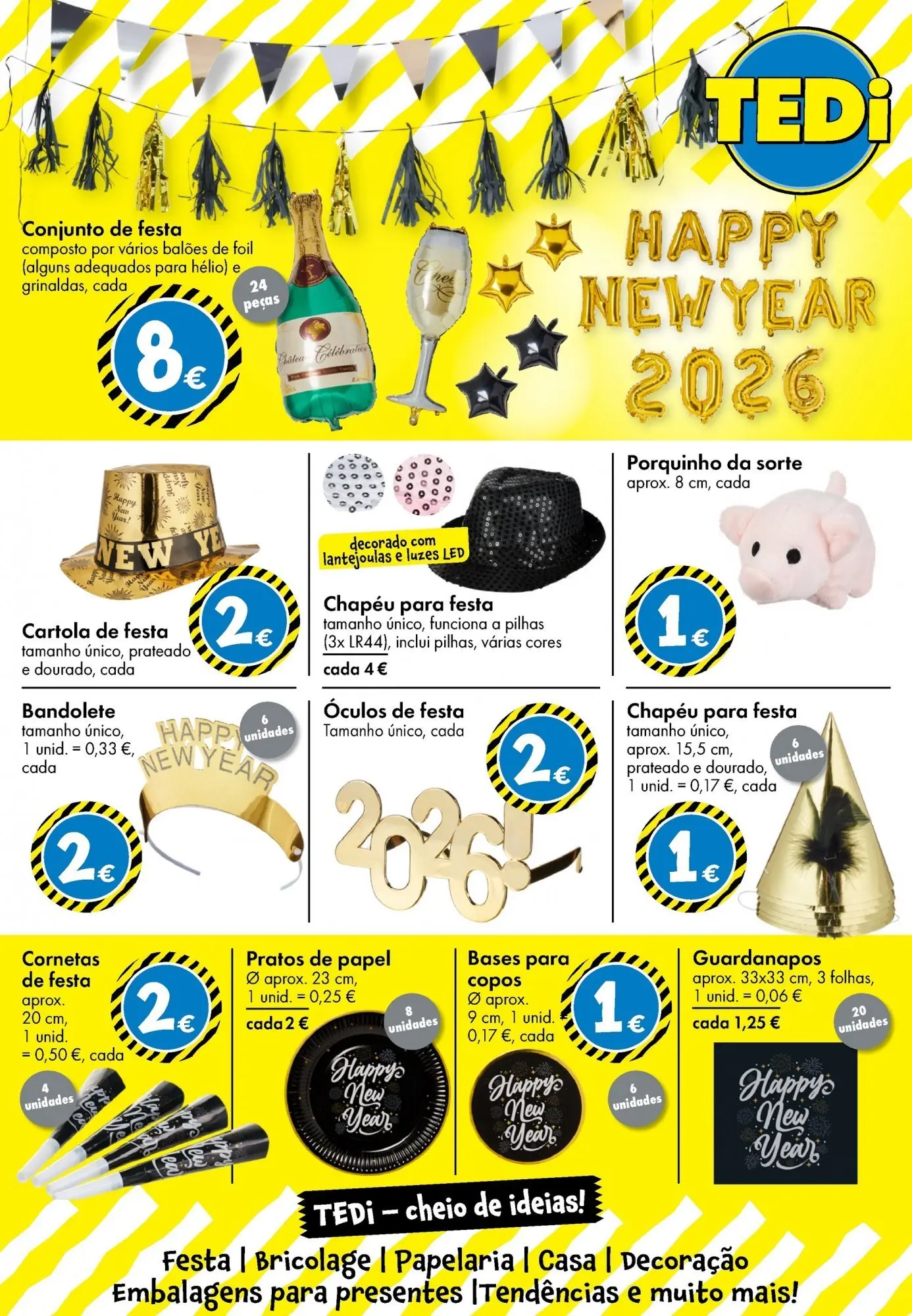 TEDi - Folheto de TEDi até 13.12.2025 » de 05/12/2025 - 13/12/2025 | Página: 4 | Produtos: Copos, Pratos, Guardanapos, Pilhas