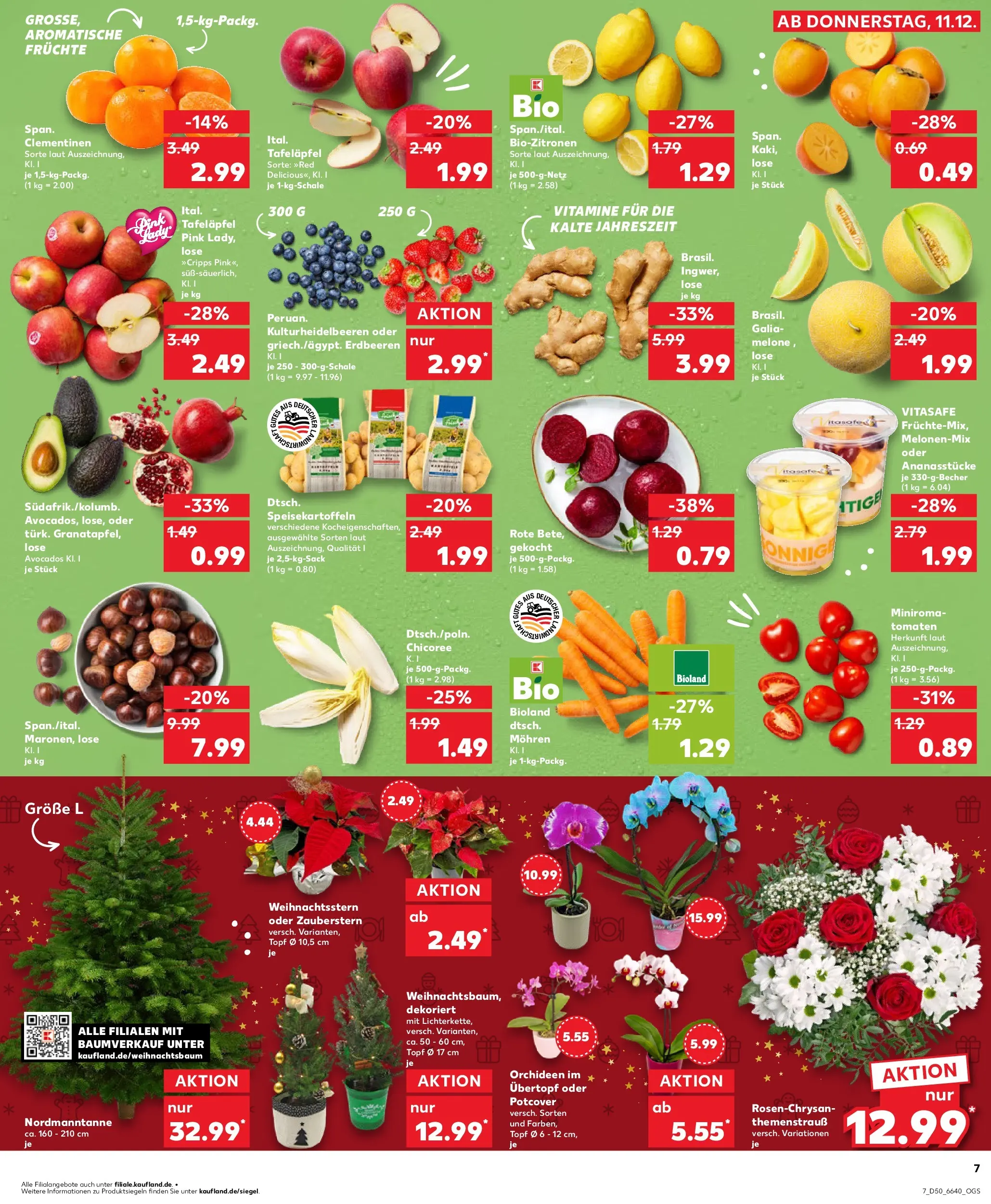 Prospekt Kaufland ab 11.12.2025 » Angebote Online zum Blättern | Seite: 7 | Produkte: Tomaten, Mohren, Avocado, Erdbeeren