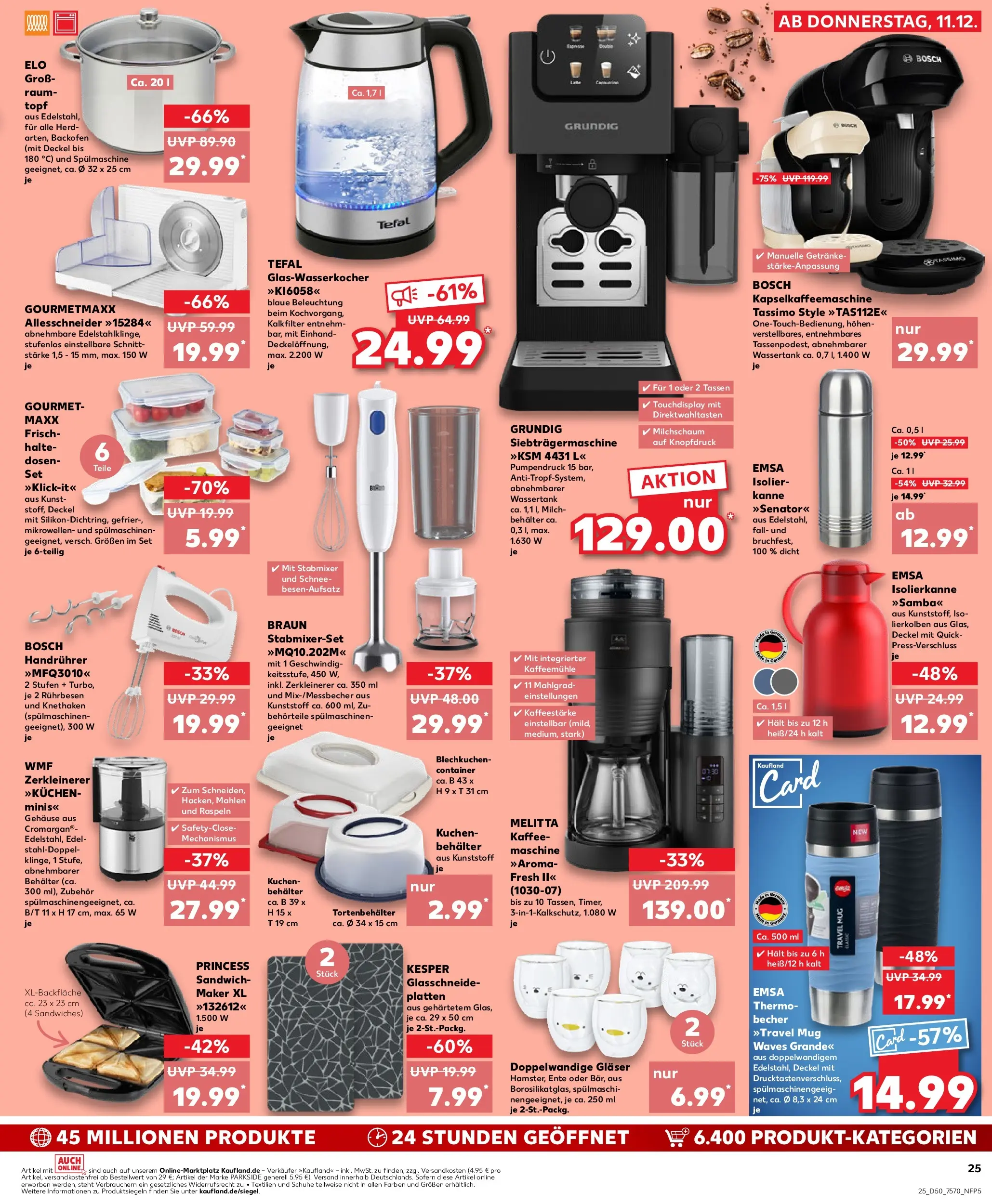 Prospekt Kaufland ab 11.12.2025 » Angebote Online zum Blättern | Seite: 25 | Produkte: Melitta, Mixer, Milch, Stabmixer