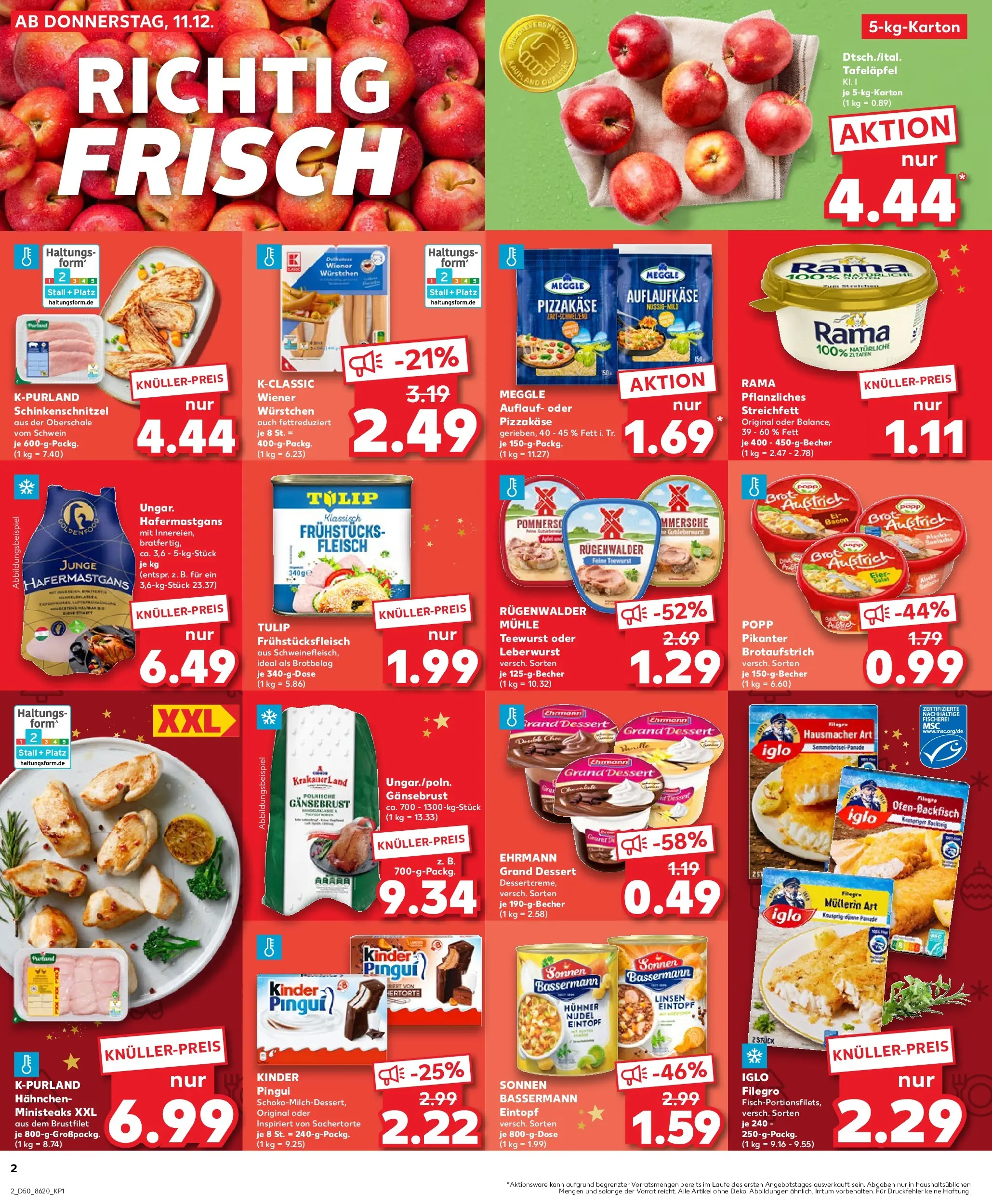 Prospekt Kaufland ab 11.12.2025 » Angebote Online zum Blättern | Seite: 2 | Produkte: Mühle, Rama, Eier, Brot