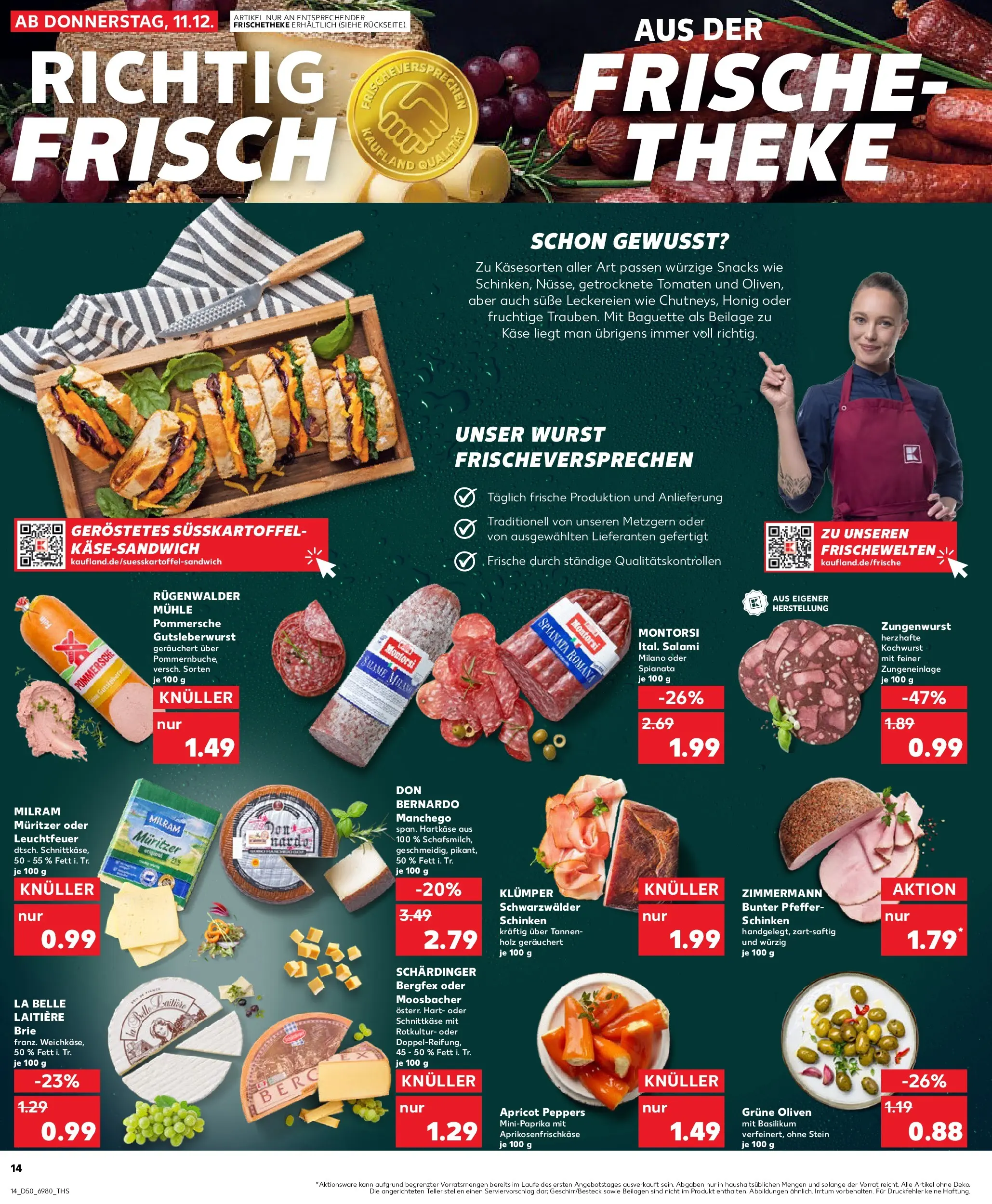 Prospekt Kaufland ab 11.12.2025 » Angebote Online zum Blättern | Seite: 14 | Produkte: Mühle, Baguette, Wurst, Schinken