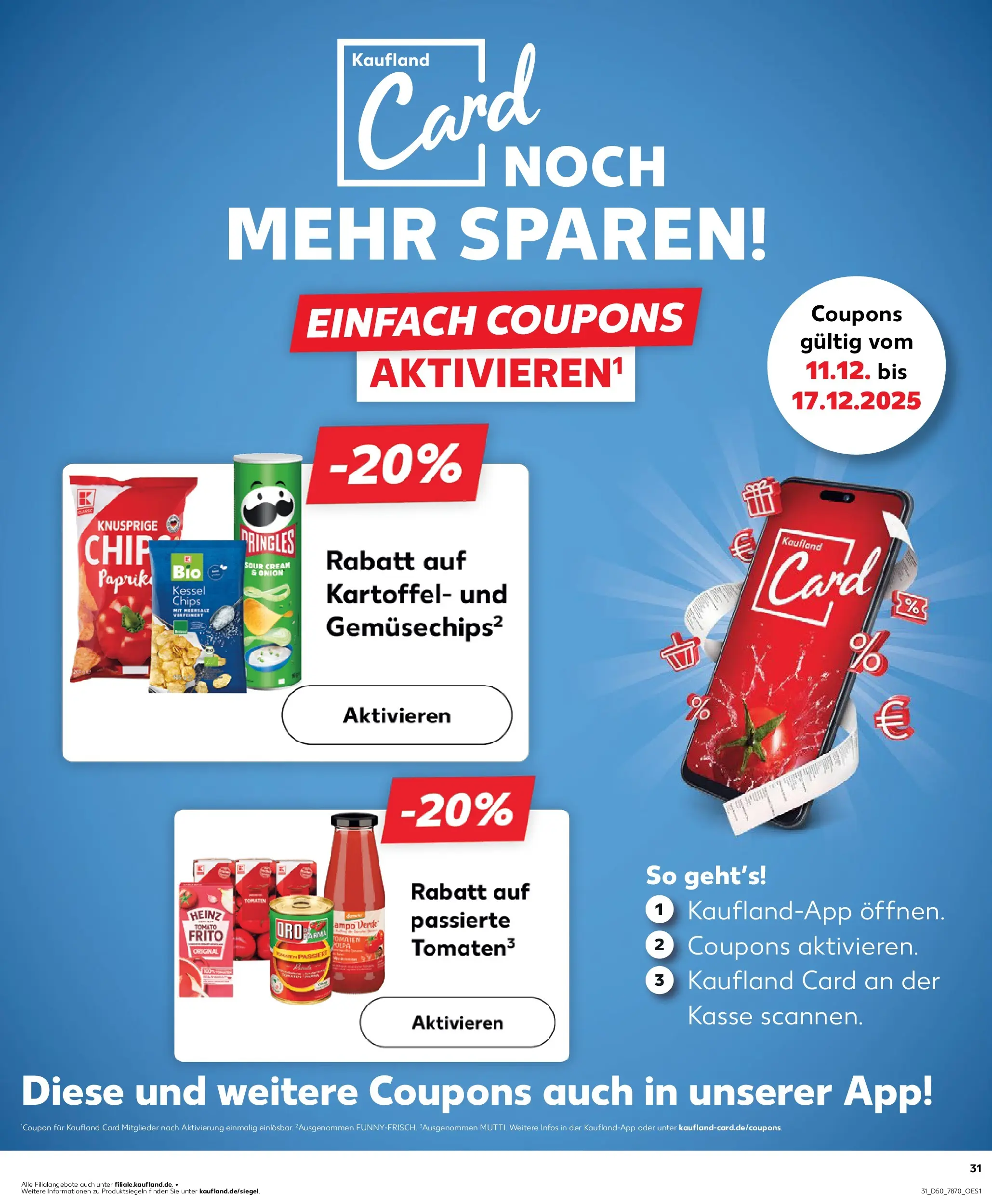 Prospekt Kaufland ab 11.12.2025 » Angebote Online zum Blättern | Seite: 31 | Produkte: Tomaten, Pringles, Chips