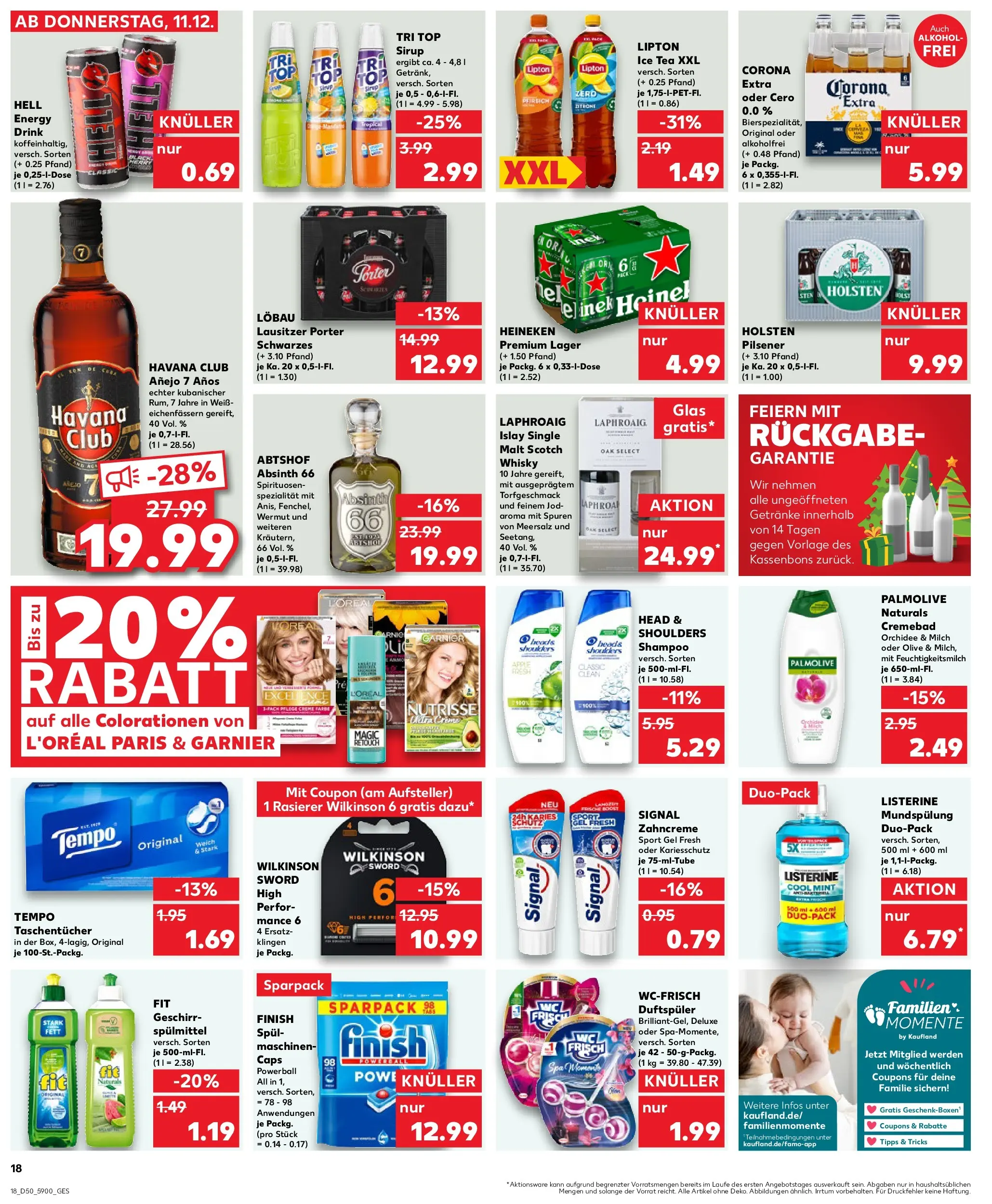 Prospekt Kaufland ab 11.12.2025 » Angebote Online zum Blättern | Seite: 18 | Produkte: Head & shoulders, Sirup, Pfirsich, Listerine