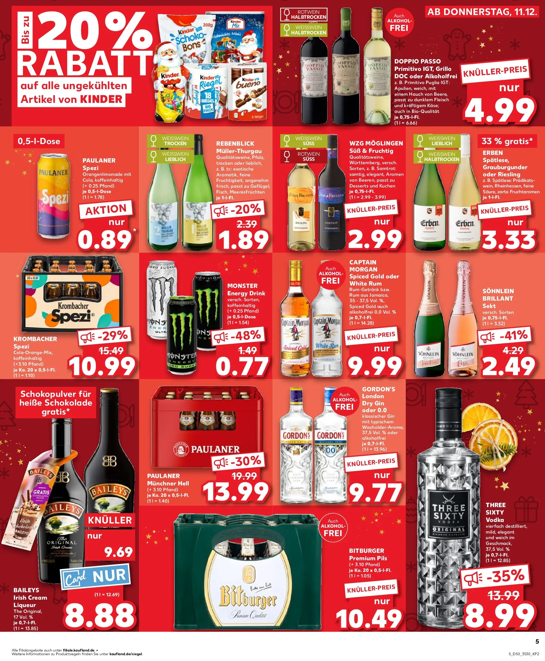 Prospekt Kaufland ab 11.12.2025 » Angebote Online zum Blättern | Seite: 5 | Produkte: Energy, Pils, Monster, Doppio Passo