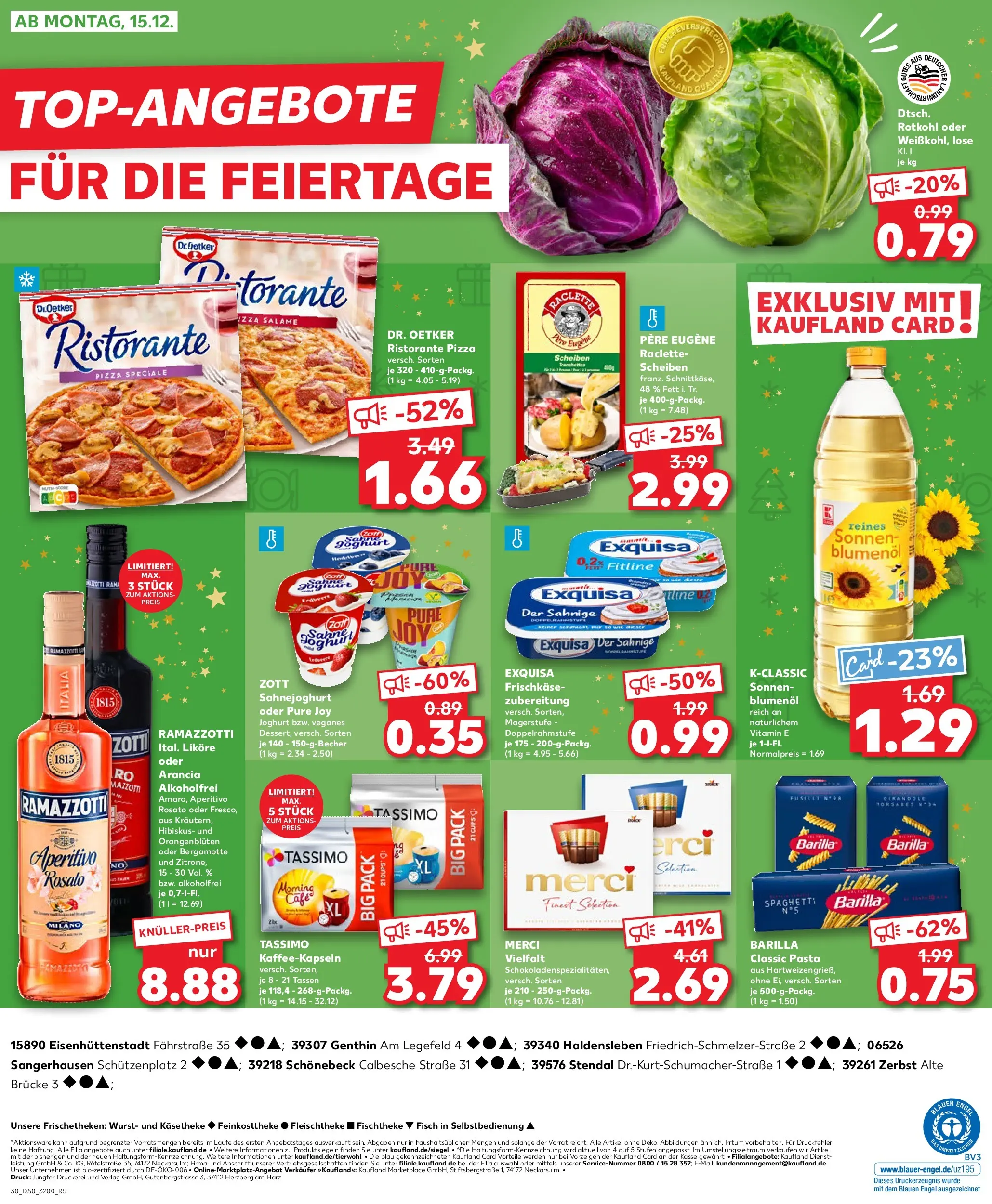 Prospekt Kaufland ab 11.12.2025 » Angebote Online zum Blättern | Seite: 30 | Produkte: Rotkohl, Exquisa, Pizza, Raclette