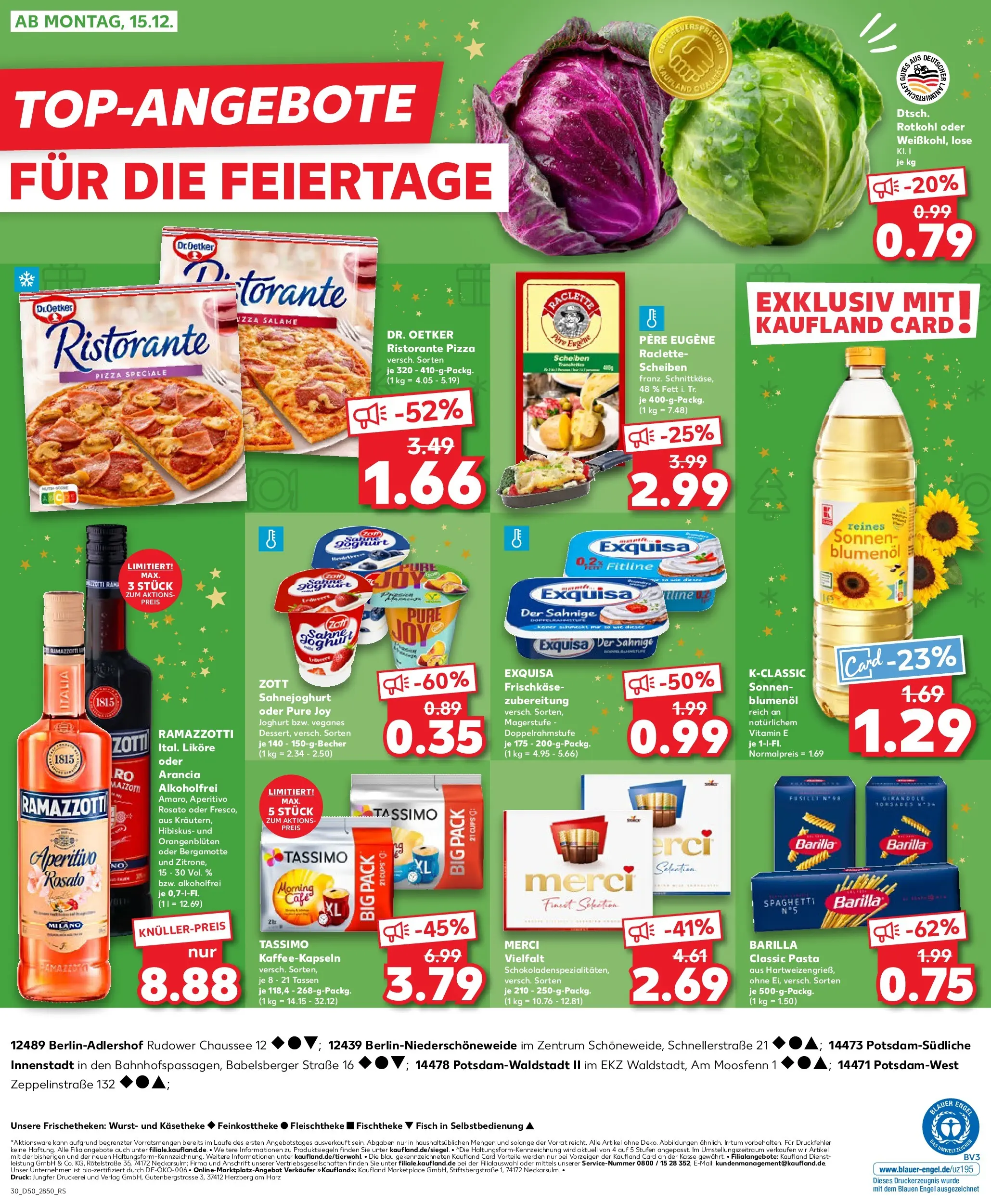 Prospekt Kaufland ab 11.12.2025 » Angebote Online zum Blättern | Seite: 30 | Produkte: Exquisa, Wurst, Tassimo, Ramazzotti